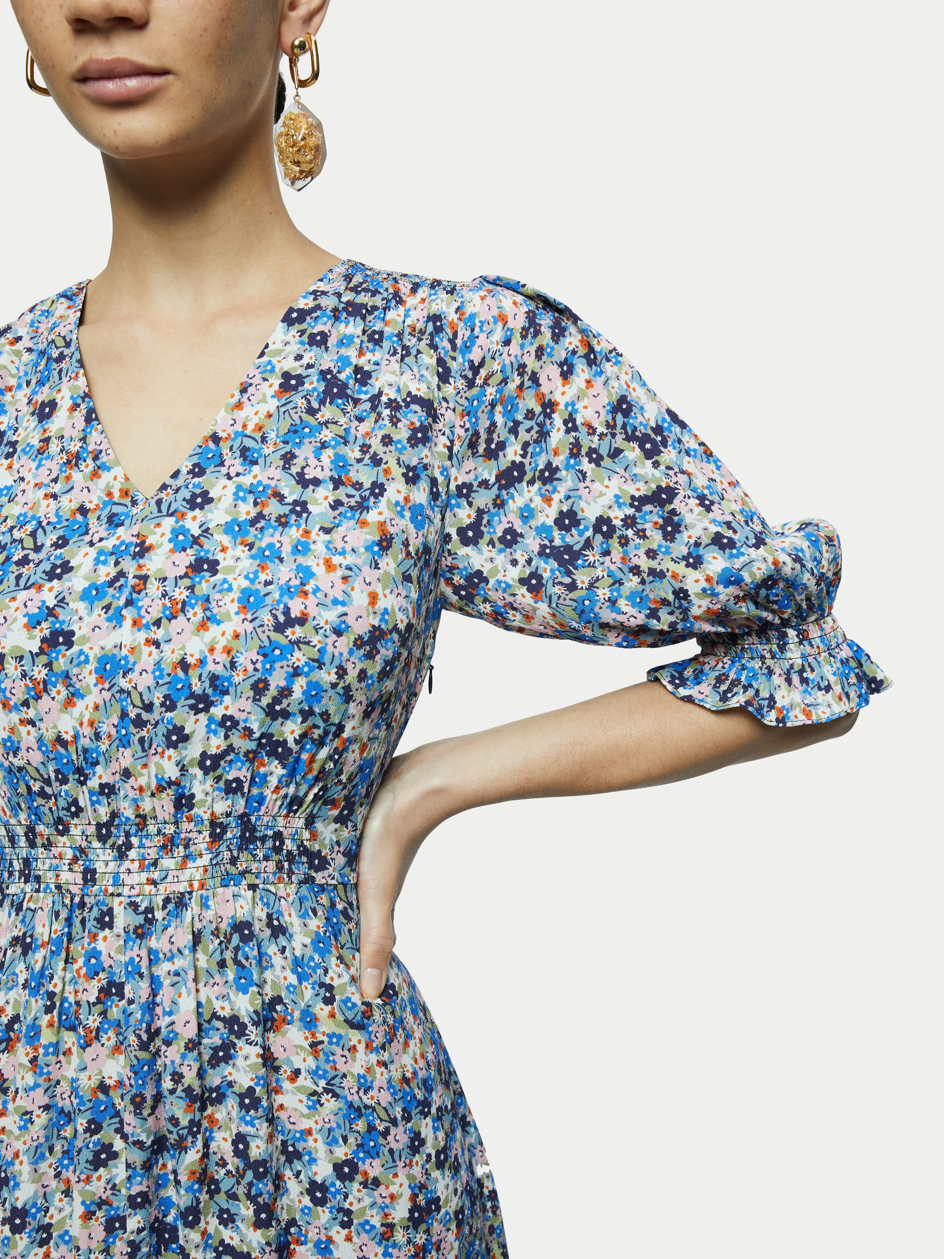 Rainbow Floral Tea Dress | Multi sold by Jigsaw product image thumbnail 3