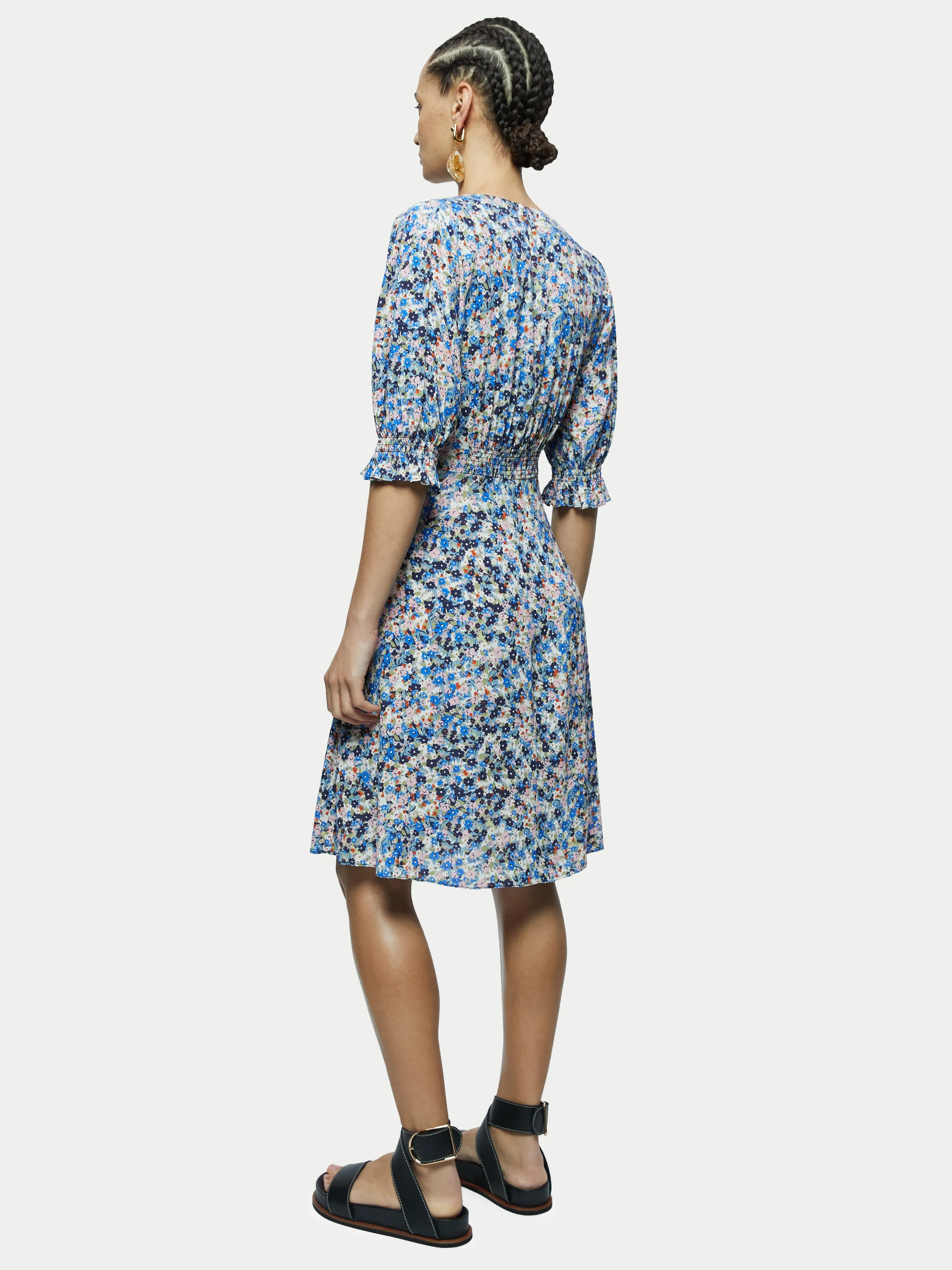 Rainbow Floral Tea Dress | Multi sold by Jigsaw product image thumbnail 5