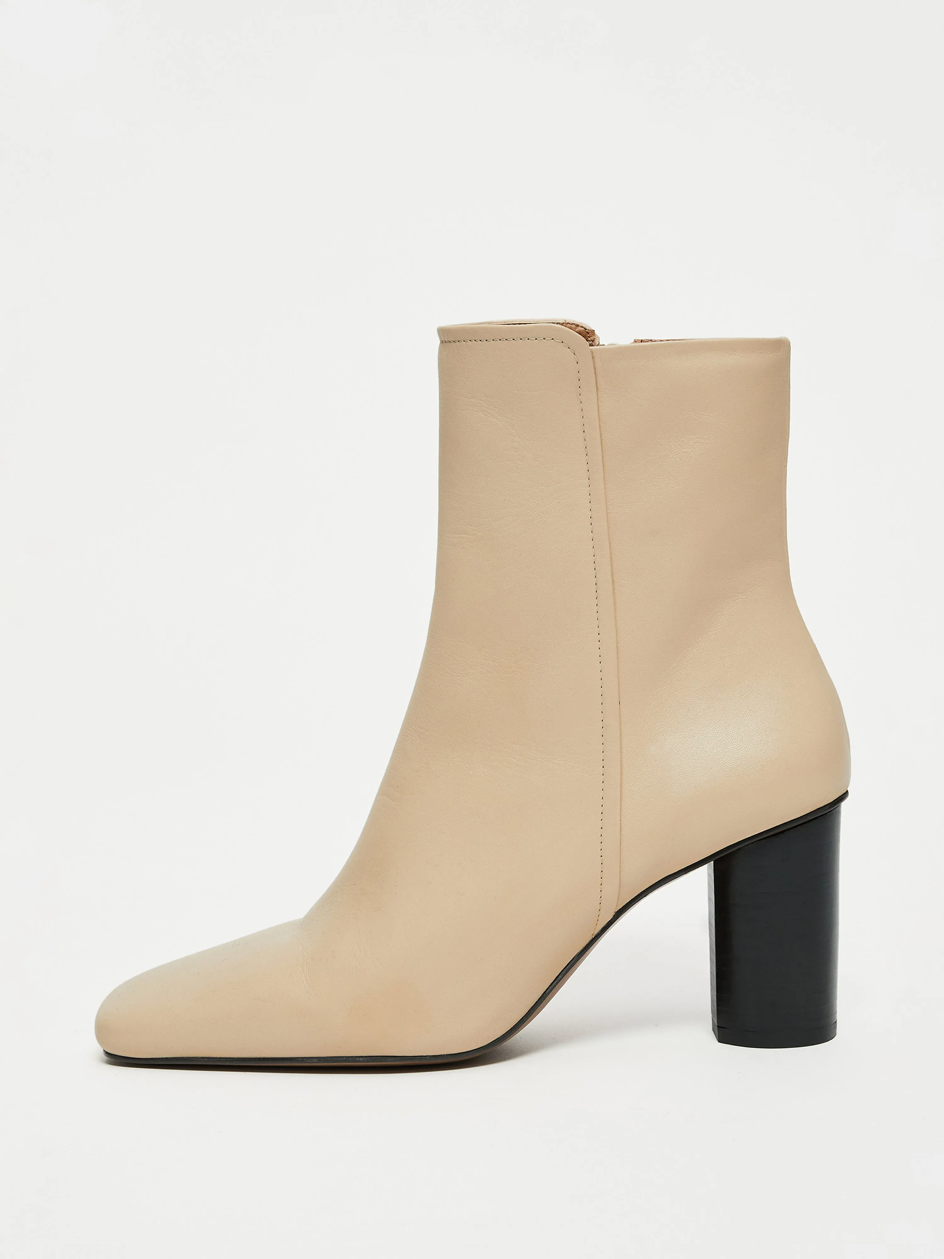 Pimlico Leather Heel Boot | Fawn sold by Jigsaw