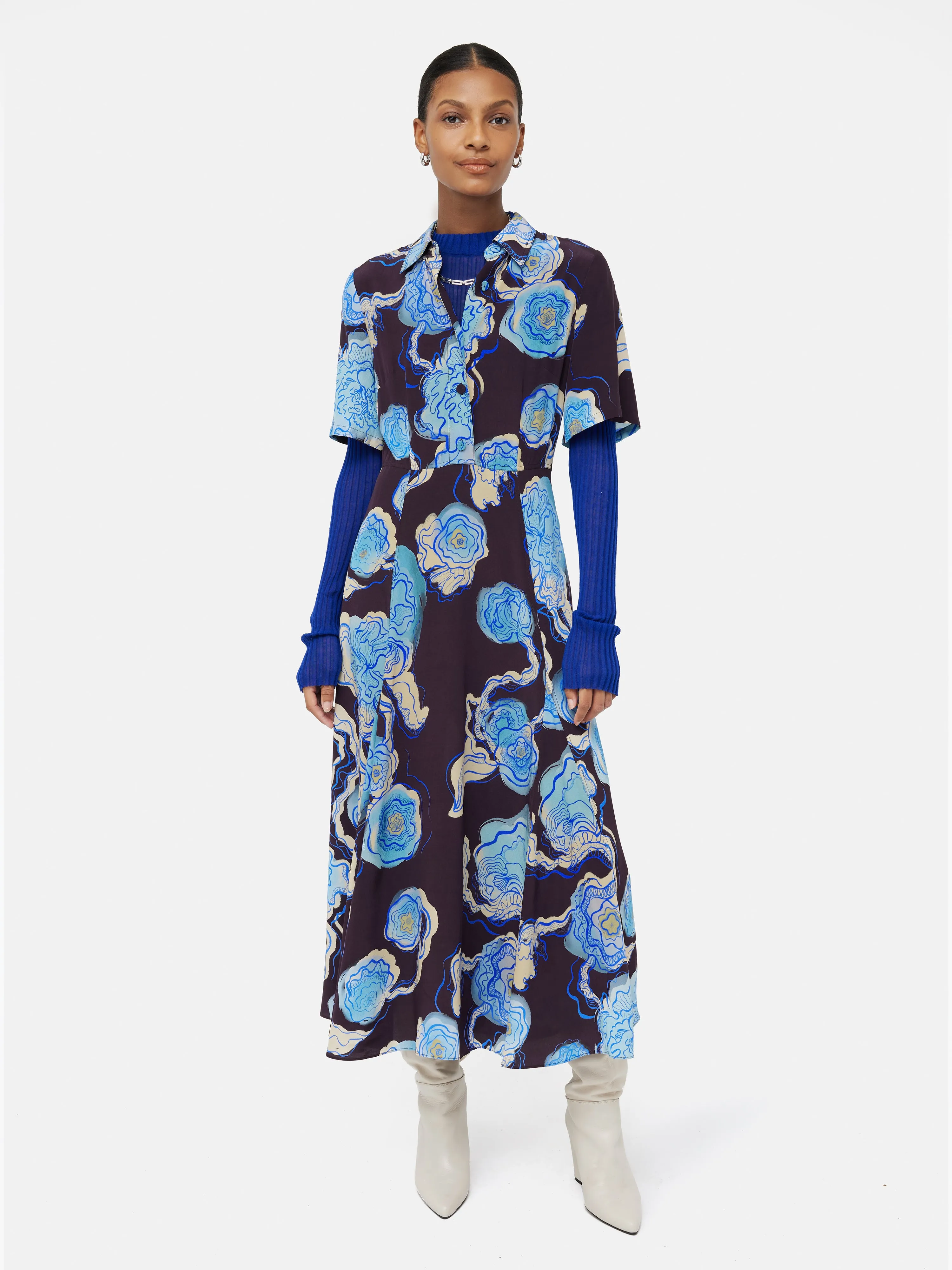 Sharan Ranshi Midi Dress | Blue sold by Jigsaw product image thumbnail 2