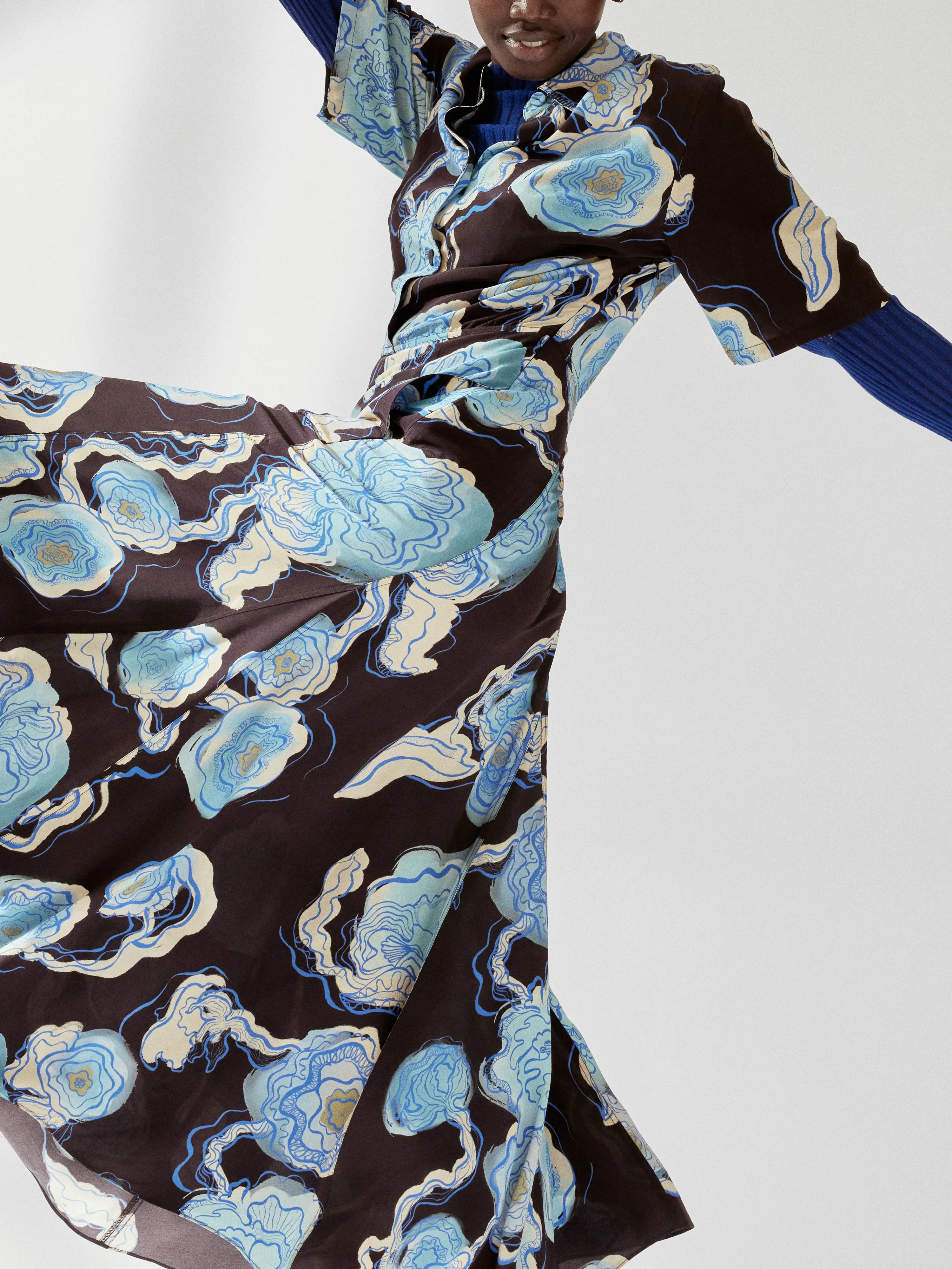 Sharan Ranshi Midi Dress | Blue sold by Jigsaw