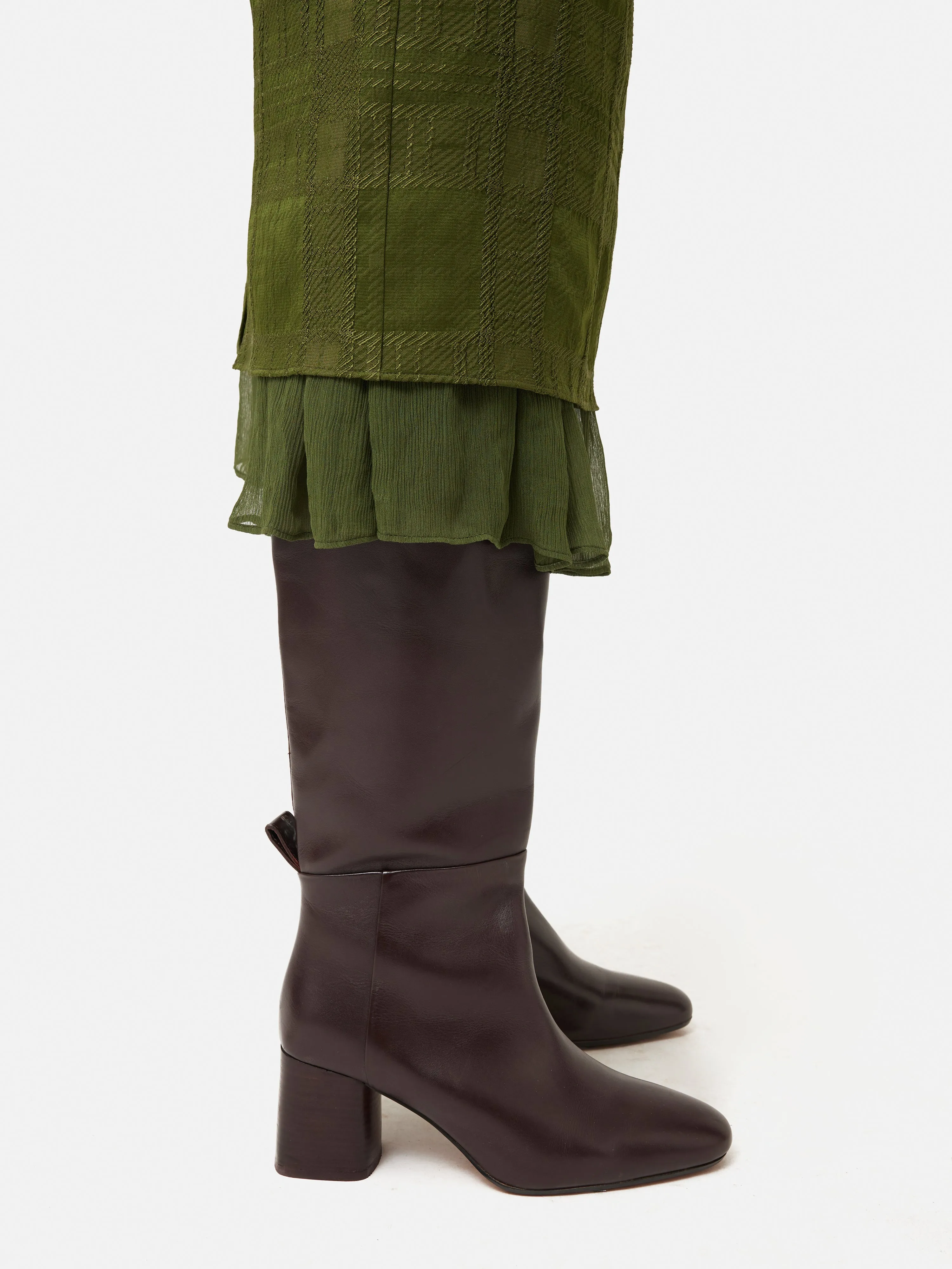 Heeled Riding Boot | Burgundy sold by Jigsaw product image thumbnail 3