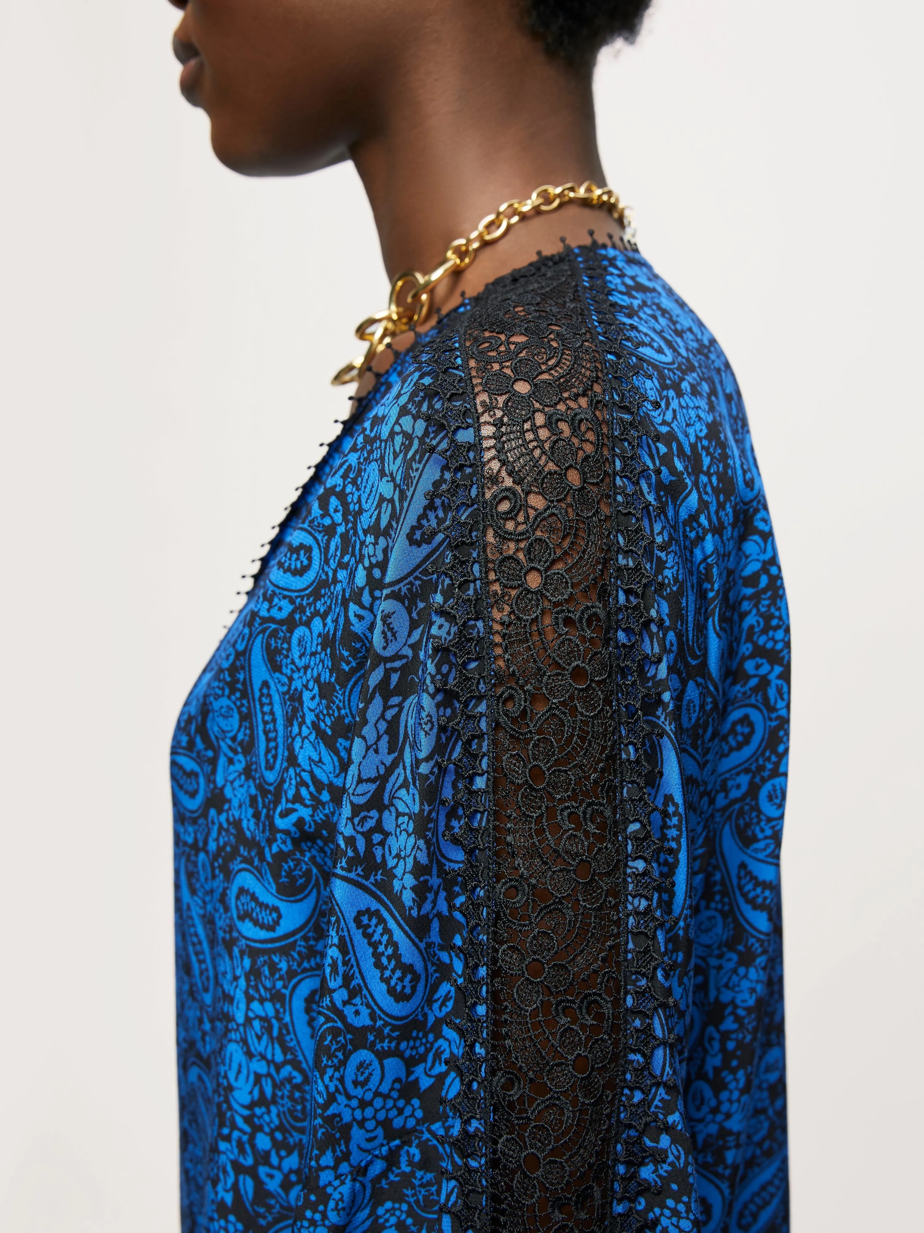 Klein Paisley Lace Blouse | Blue sold by Jigsaw product image thumbnail 5