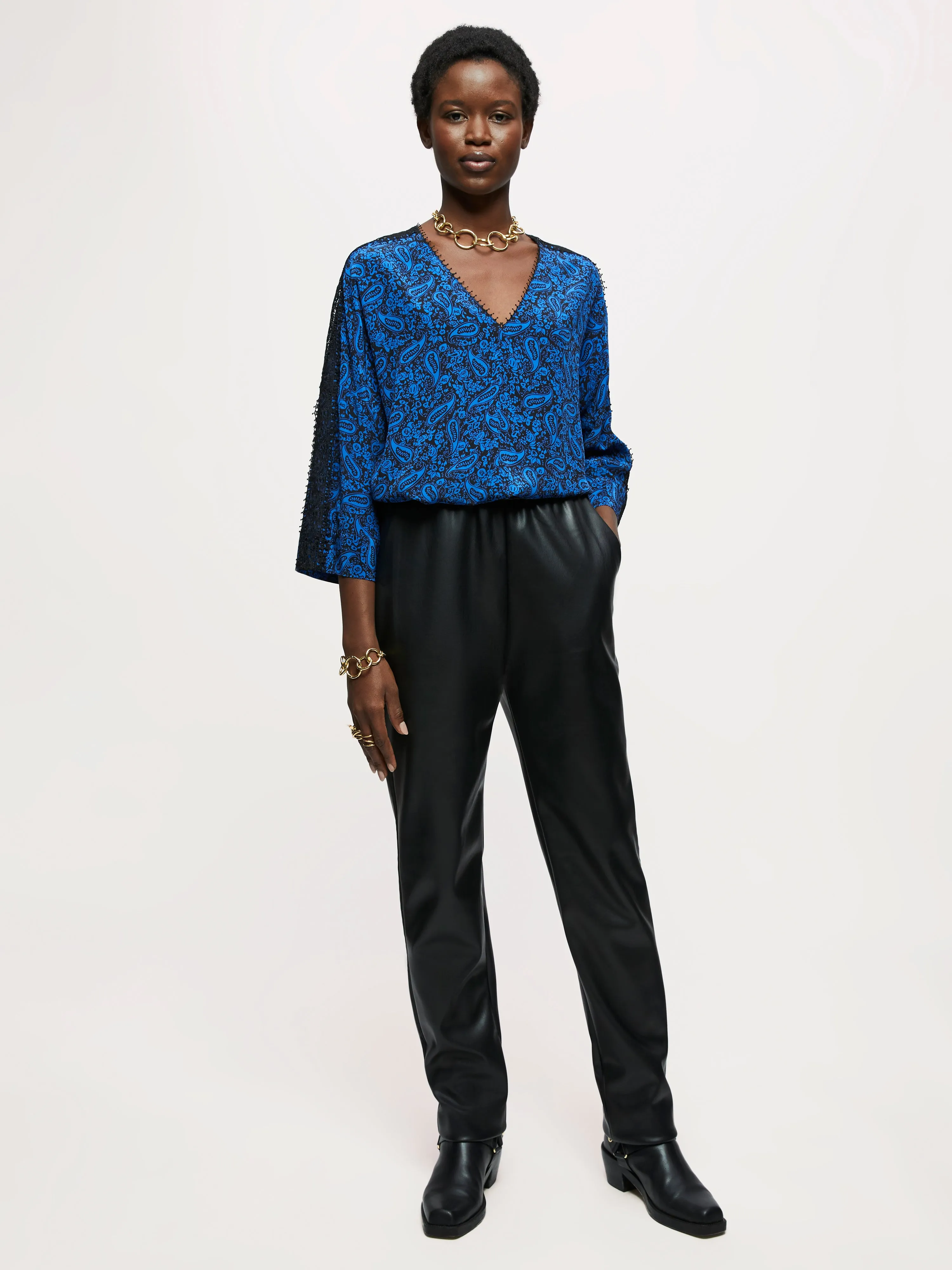 Klein Paisley Lace Blouse | Blue sold by Jigsaw product image thumbnail 3