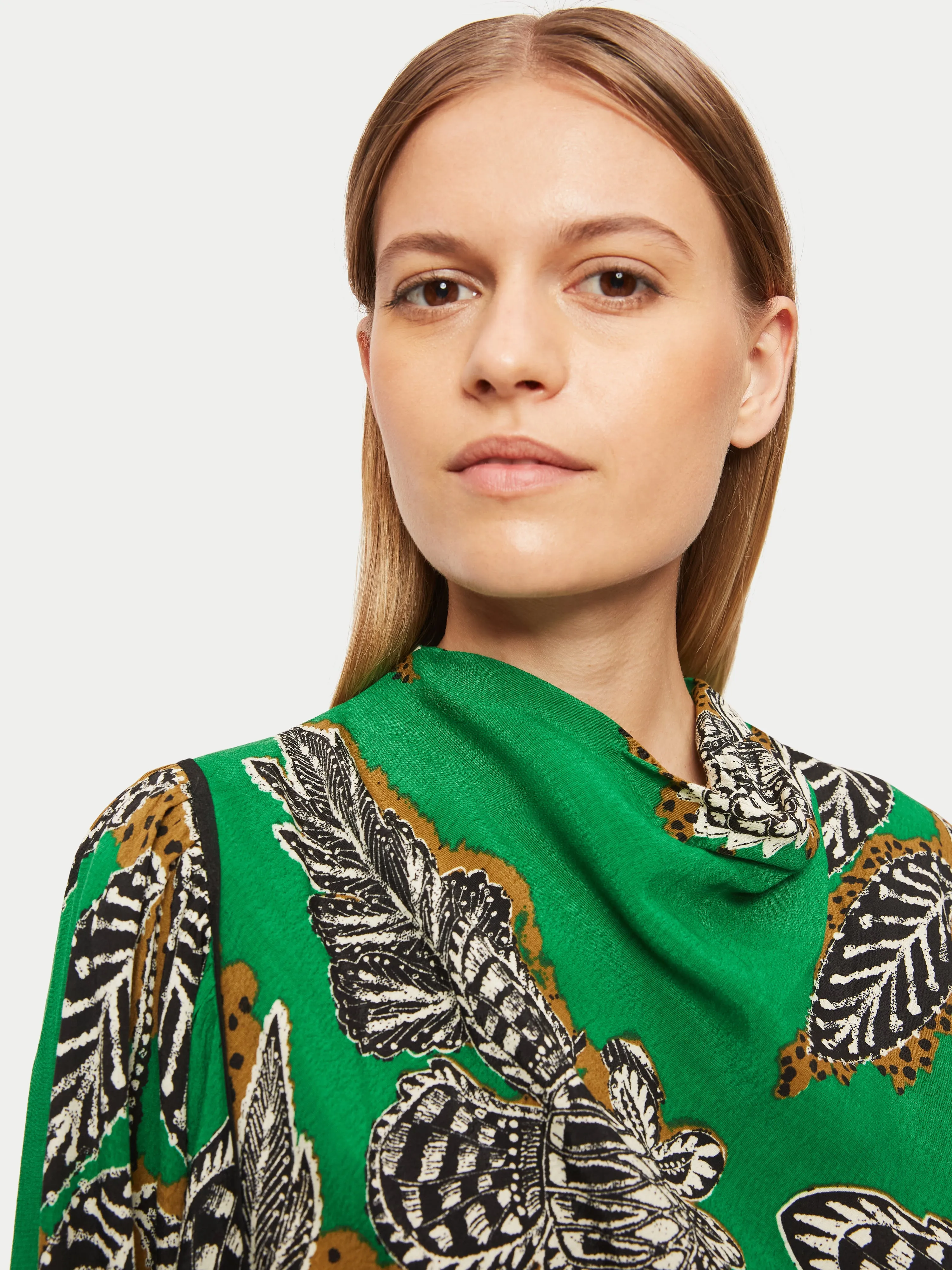 Block Floral Midi Dress | Green sold by Jigsaw product image thumbnail 5