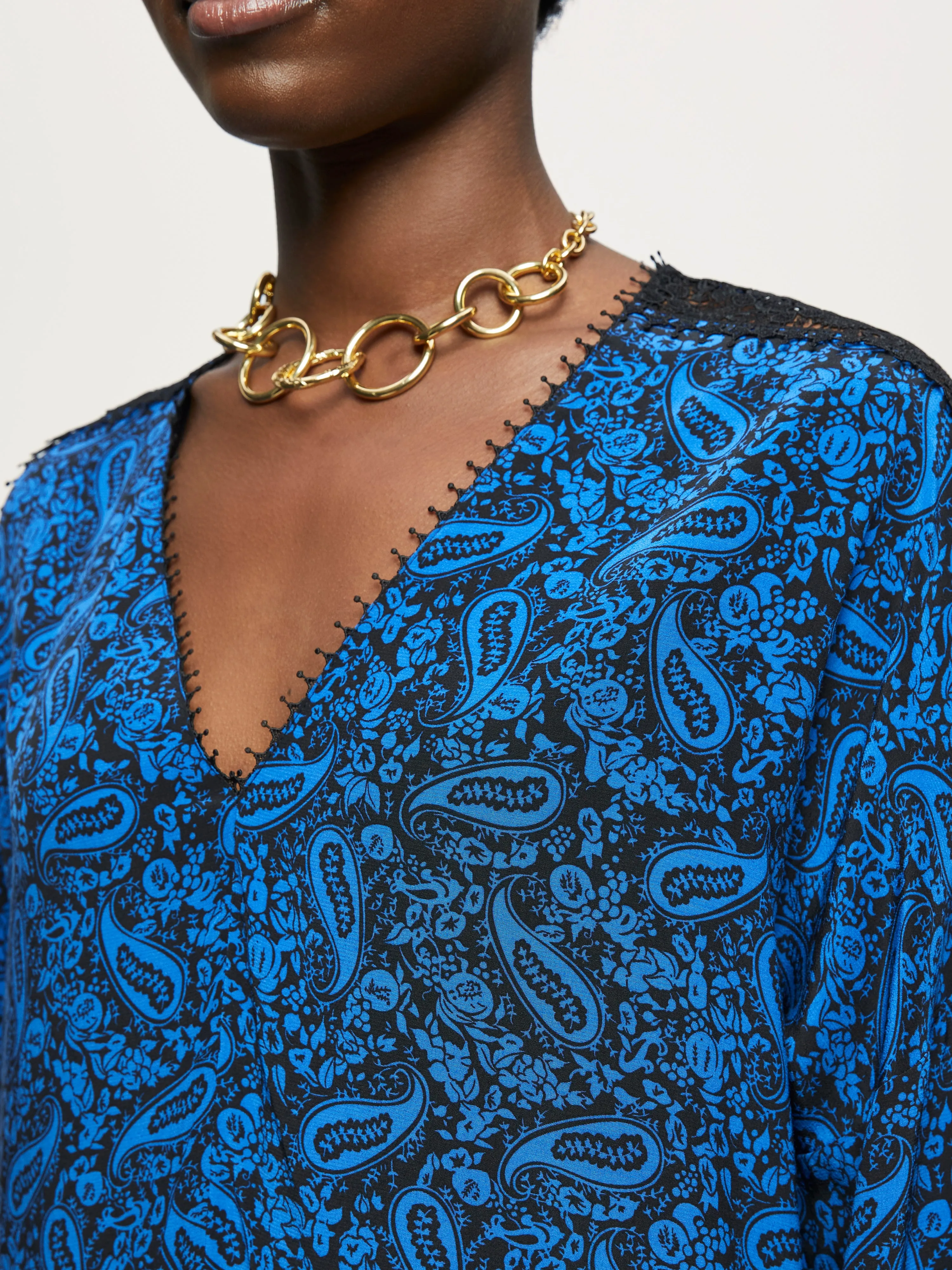 Klein Paisley Lace Blouse | Blue sold by Jigsaw product image thumbnail 2