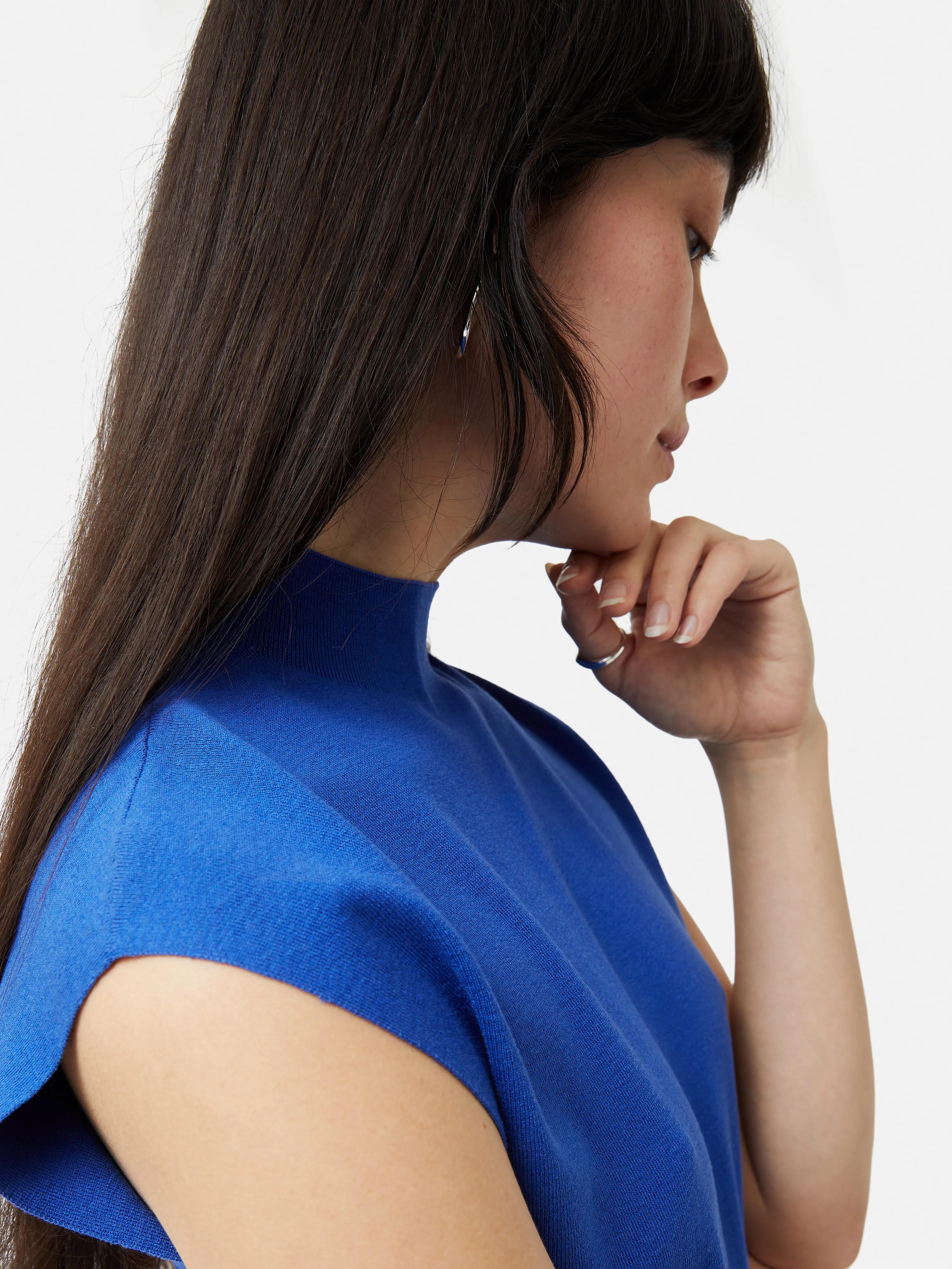 Silk Cotton Cap Sleeve Top | Blue sold by Jigsaw product image thumbnail 2