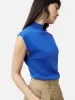 Silk Cotton Cap Sleeve Top | Blue sold by Jigsaw