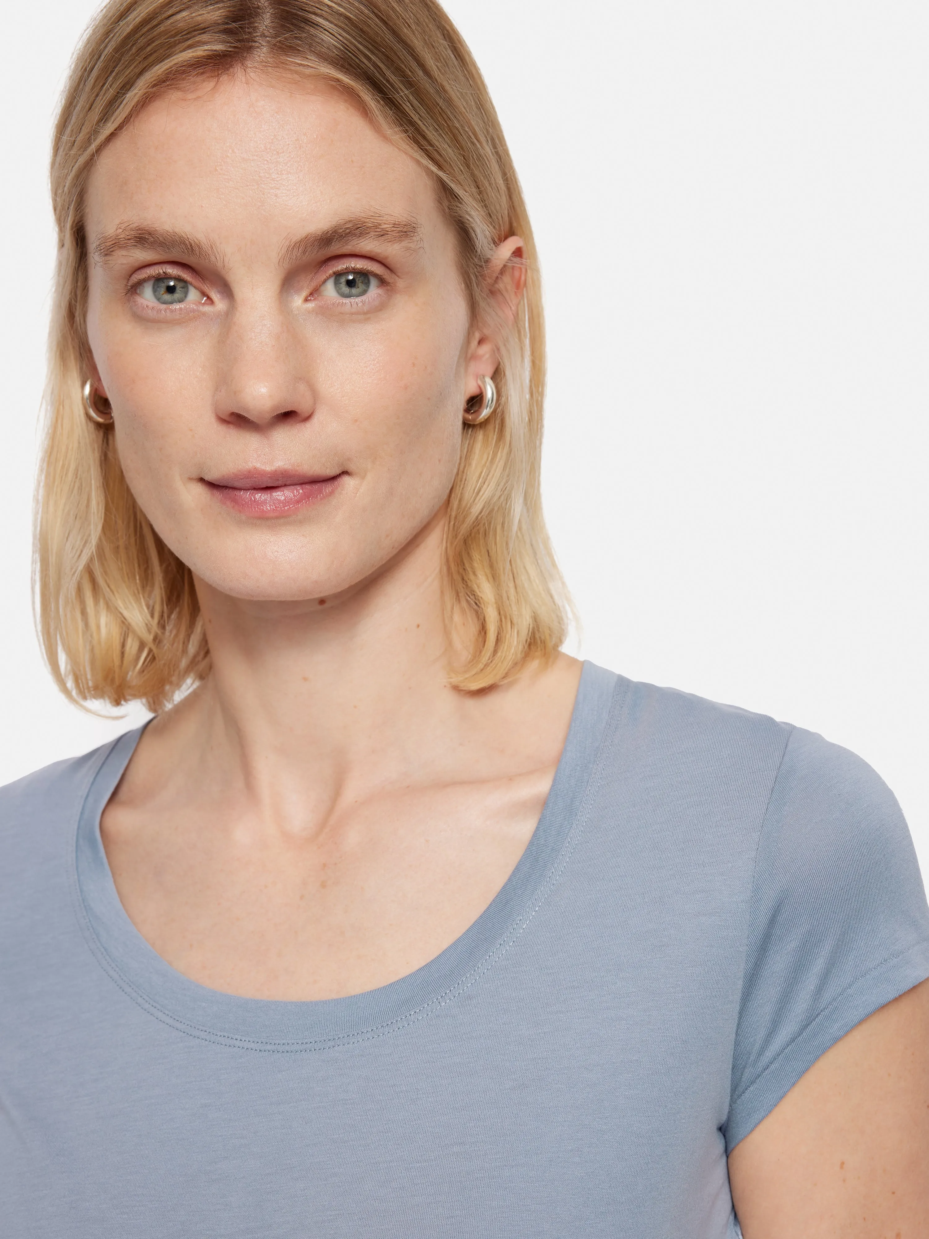 Supima Cotton Scoop Neck Tee | Pale Blue sold by Jigsaw product image thumbnail 2