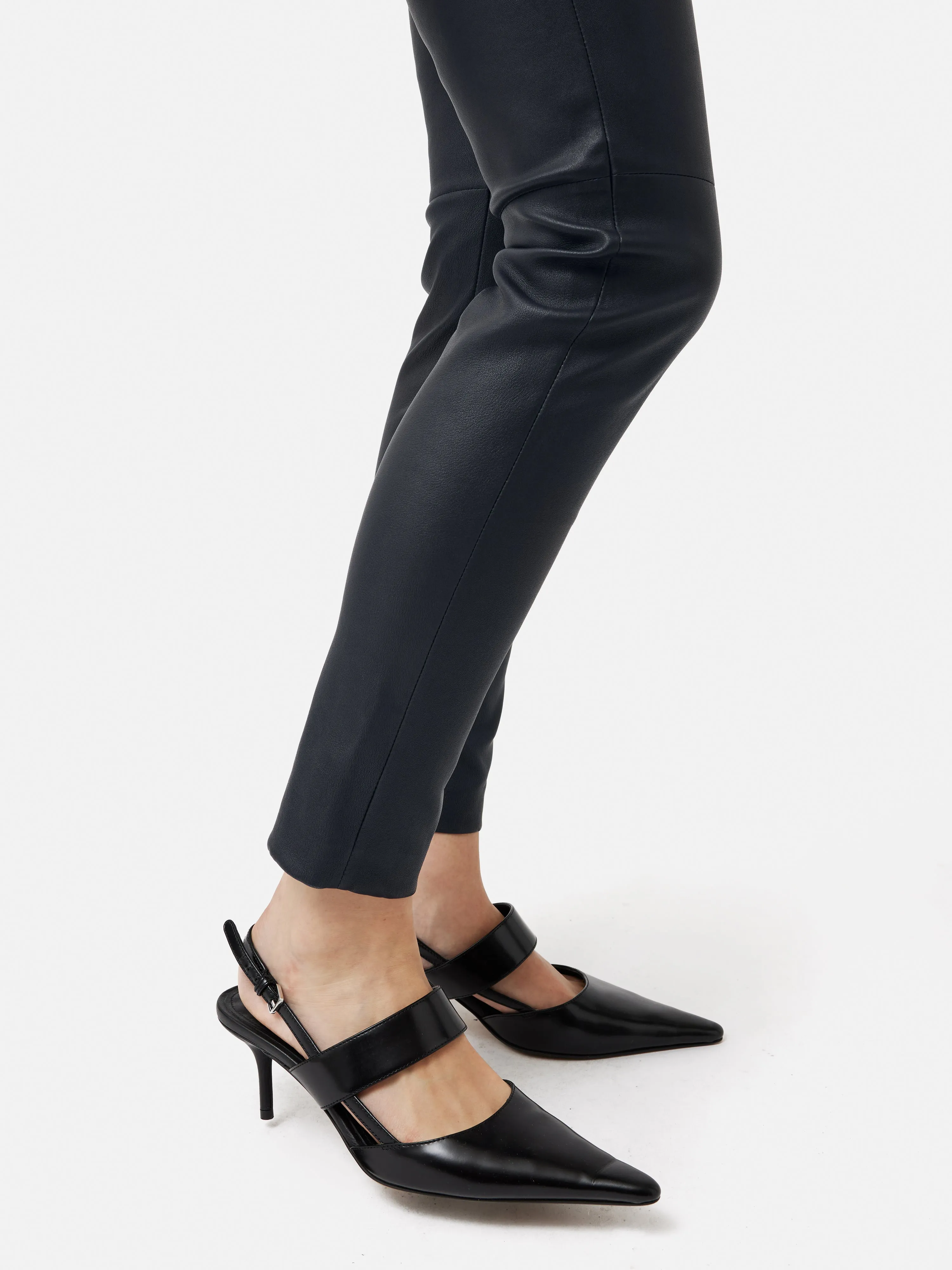 Stretch Leather Legging | Navy sold by Jigsaw product image thumbnail 2