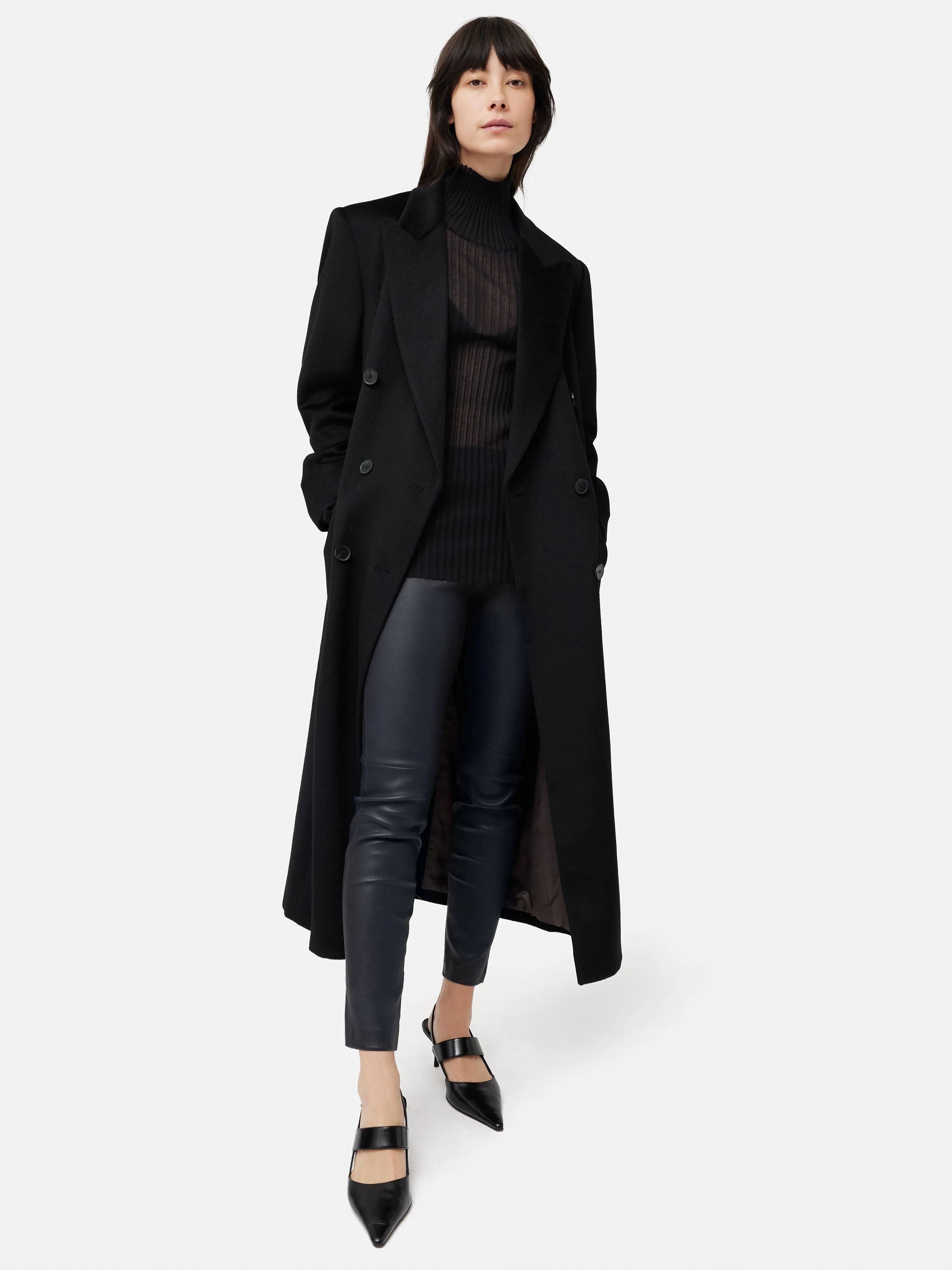 Stretch Leather Legging | Navy sold by Jigsaw product image thumbnail 3