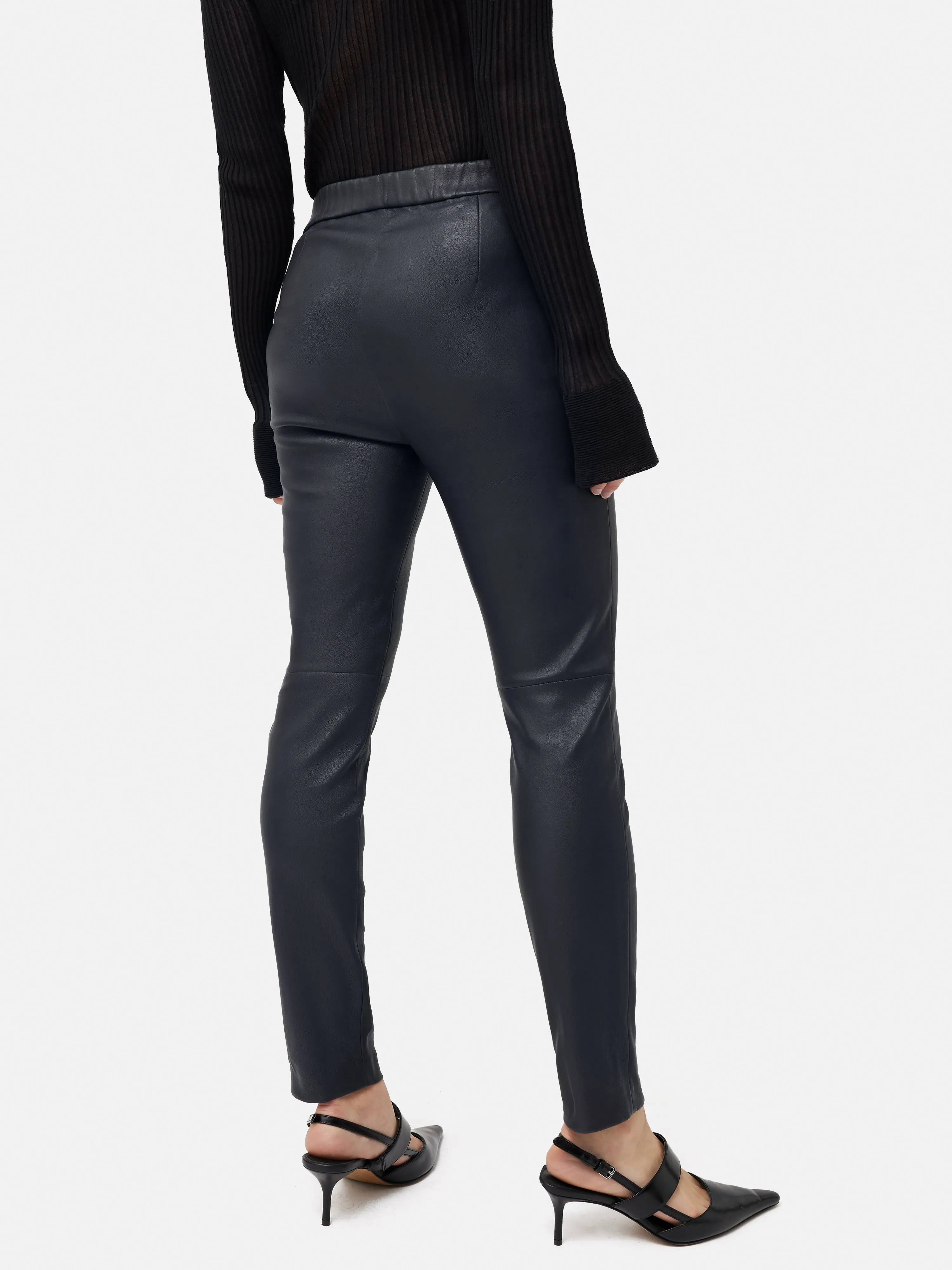 Stretch Leather Legging | Navy sold by Jigsaw product image thumbnail 5