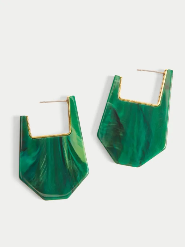 Resin Earring | Green sold by Jigsaw