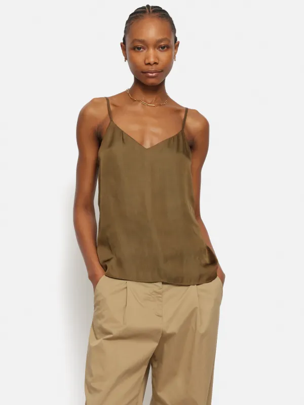 Recycled Satin Cami | Khaki sold by Jigsaw