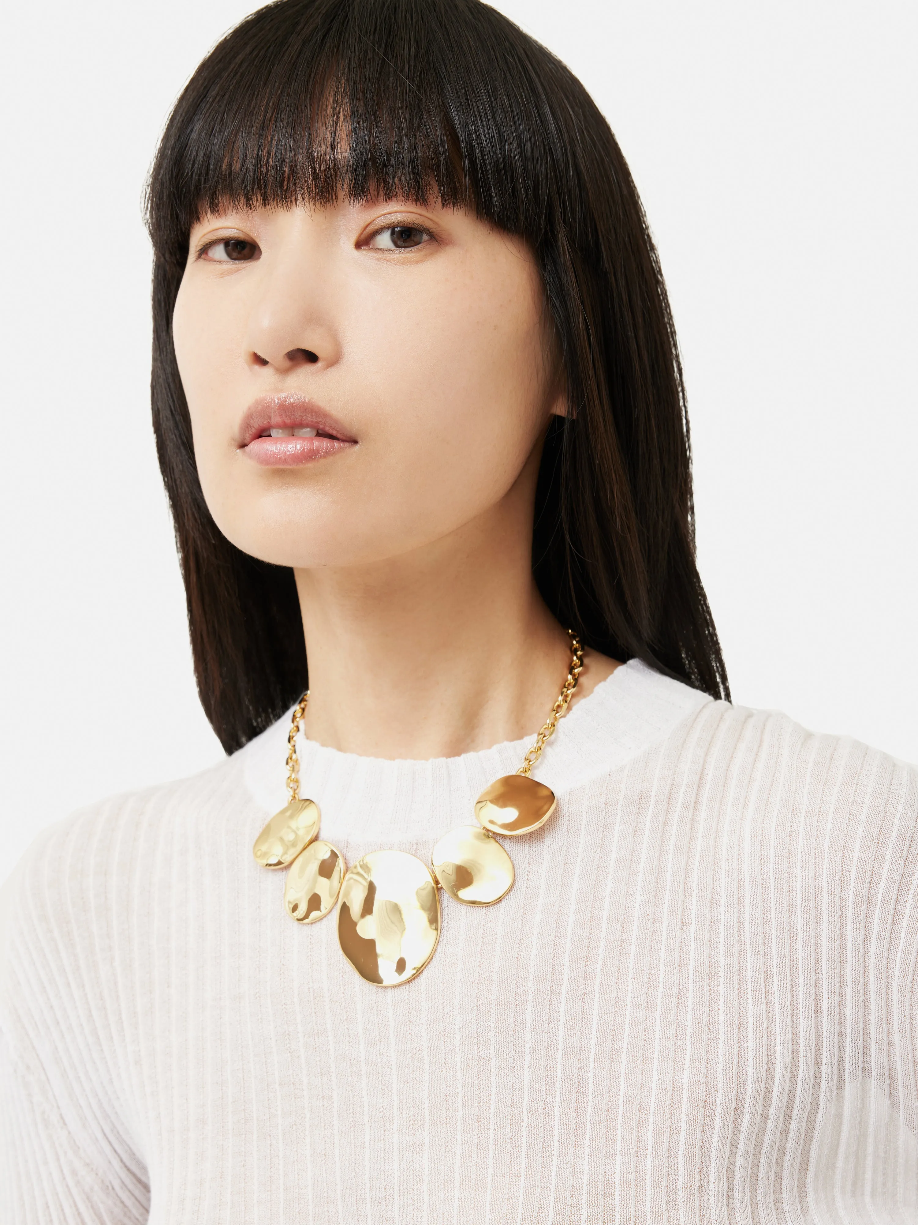 Hammered Disc Necklace | Gold sold by Jigsaw product image thumbnail 3