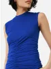 Sheer Supima Ruched Top | Blue sold by Jigsaw
