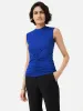Sheer Supima Ruched Top | Blue sold by Jigsaw