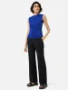 Sheer Supima Ruched Top | Blue sold by Jigsaw