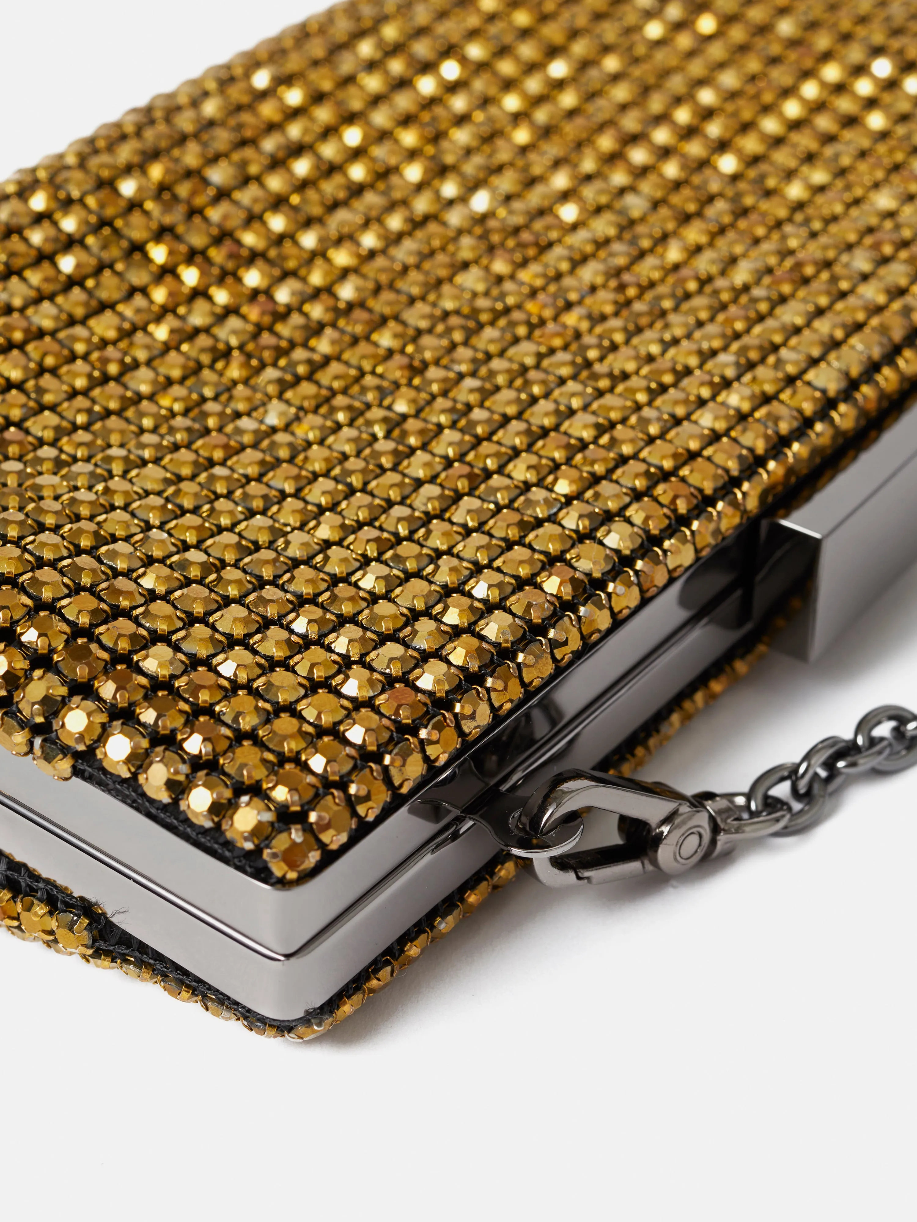 Crystal Frame Evening Bag | Gold sold by Jigsaw product image thumbnail 3