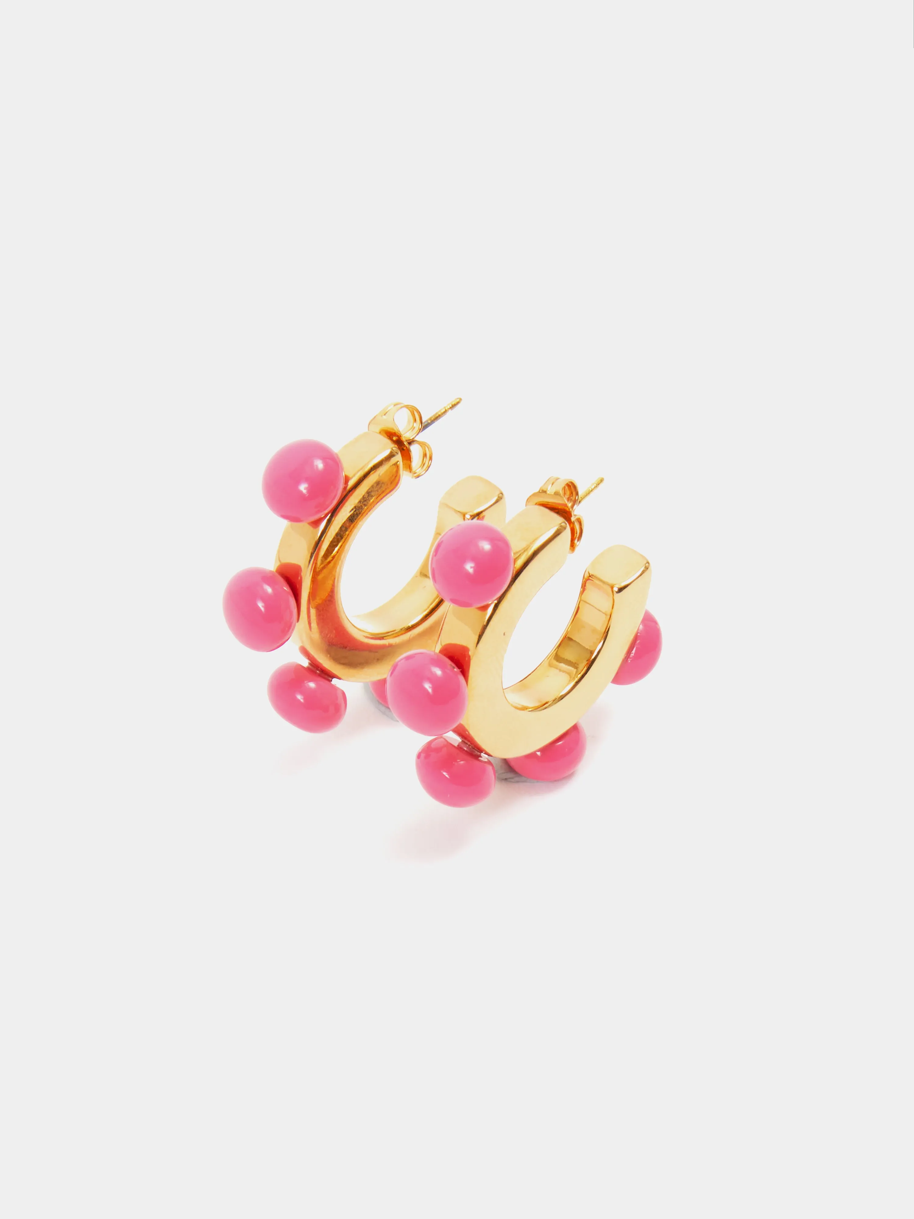 Ball Hoop Earring | Pink sold by Jigsaw