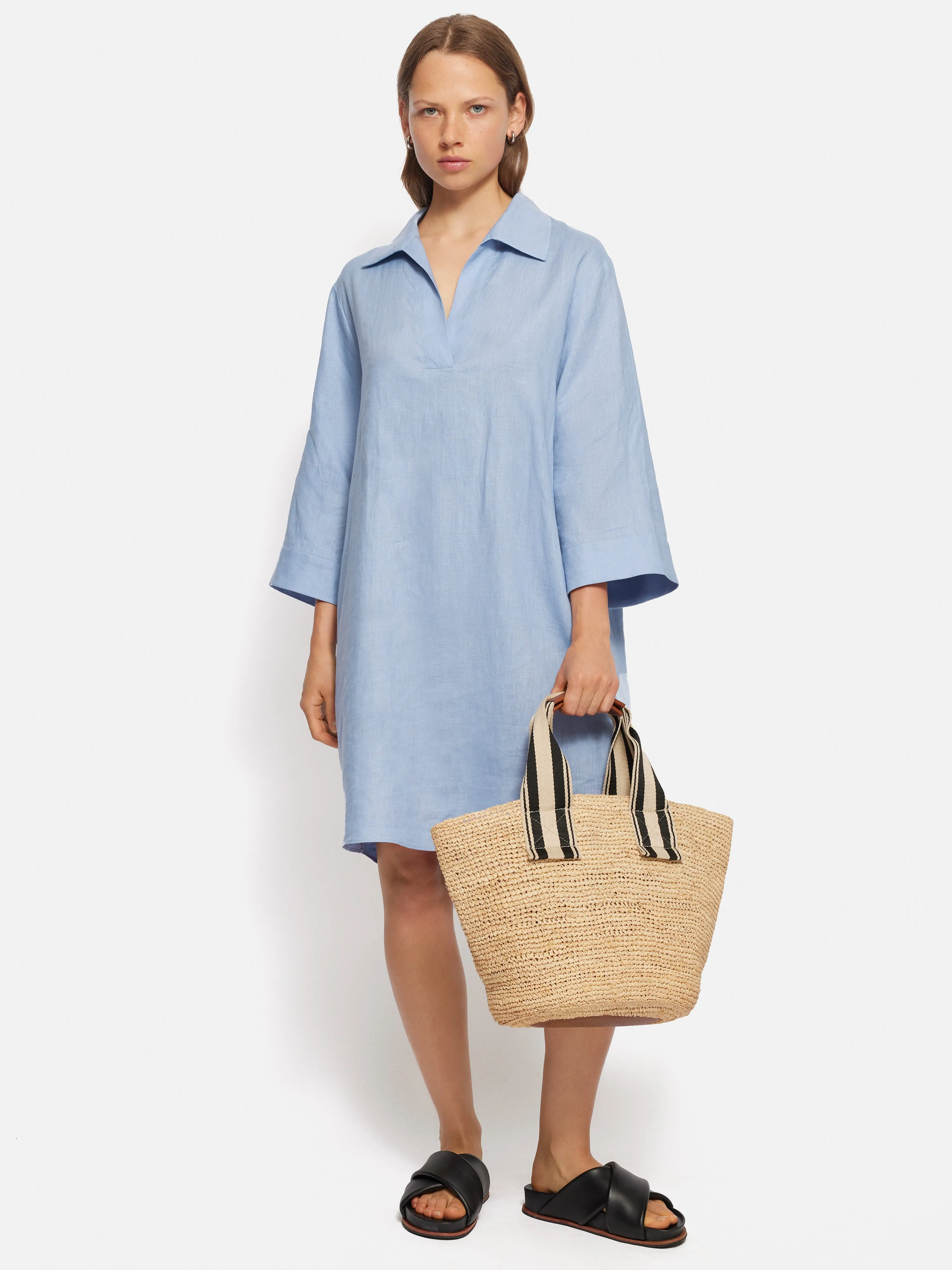 Linen Tunic Shirt Dress | Blue sold by Jigsaw product image thumbnail 5