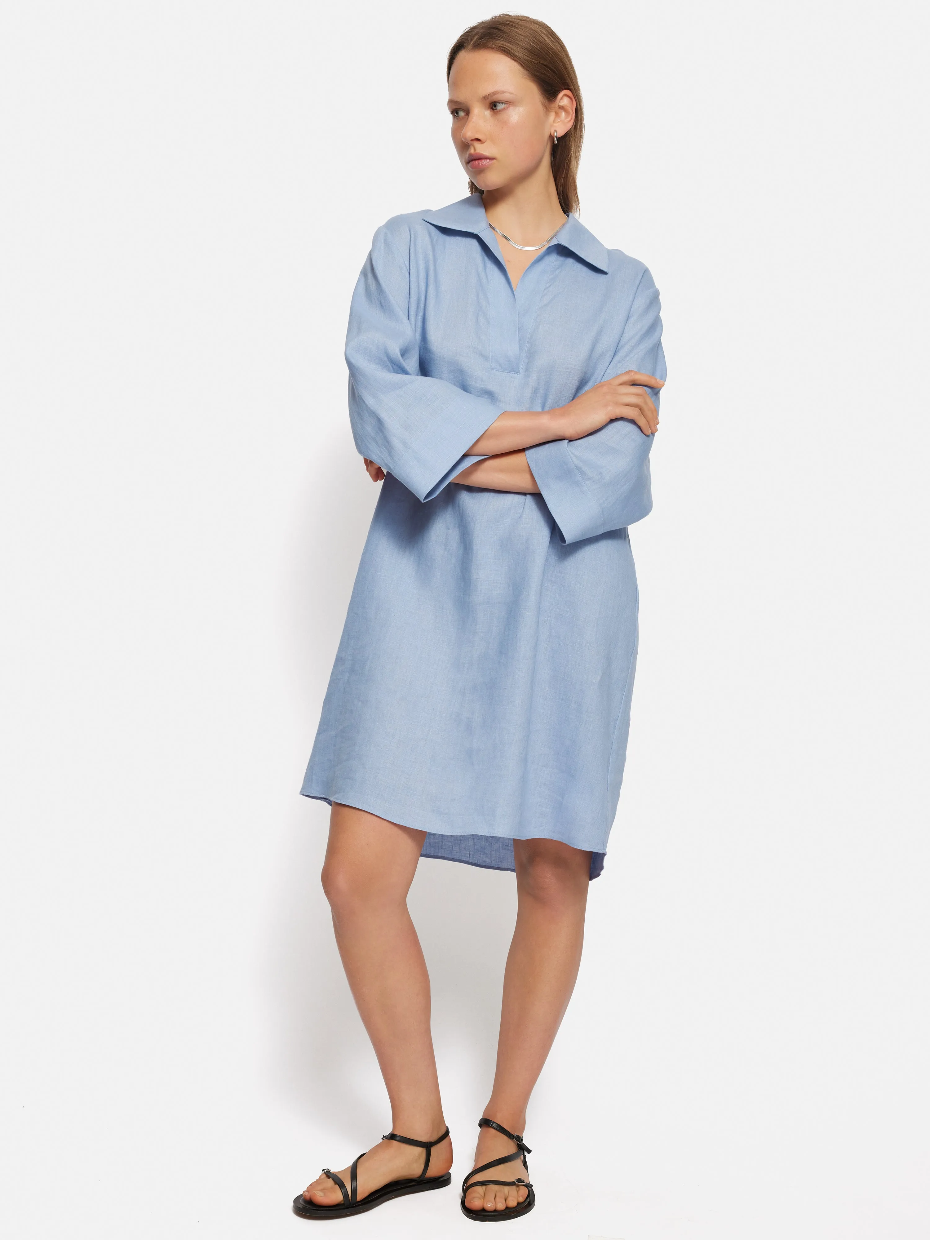 Linen Tunic Shirt Dress | Blue sold by Jigsaw