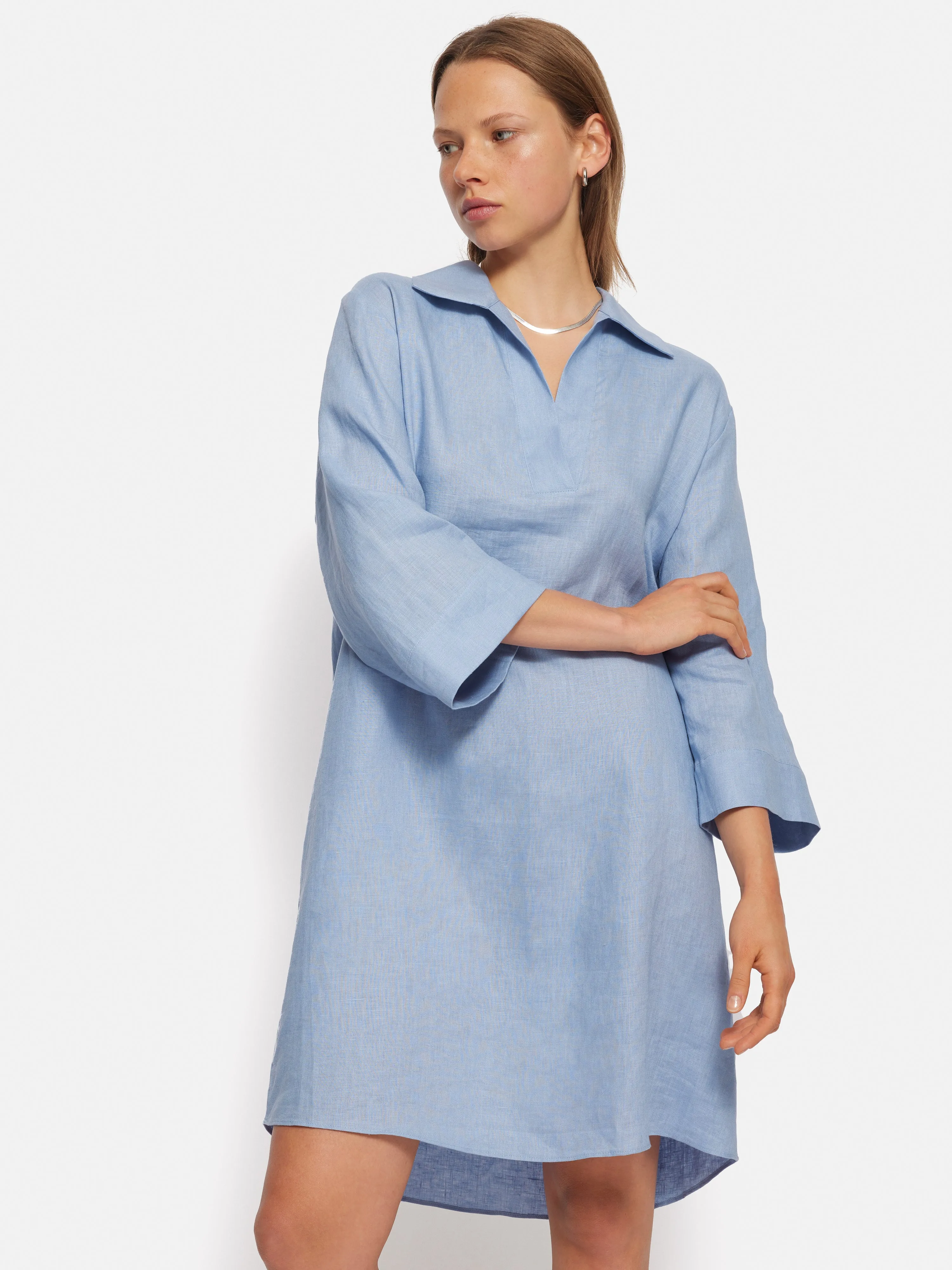 Linen Tunic Shirt Dress | Blue sold by Jigsaw product image thumbnail 2