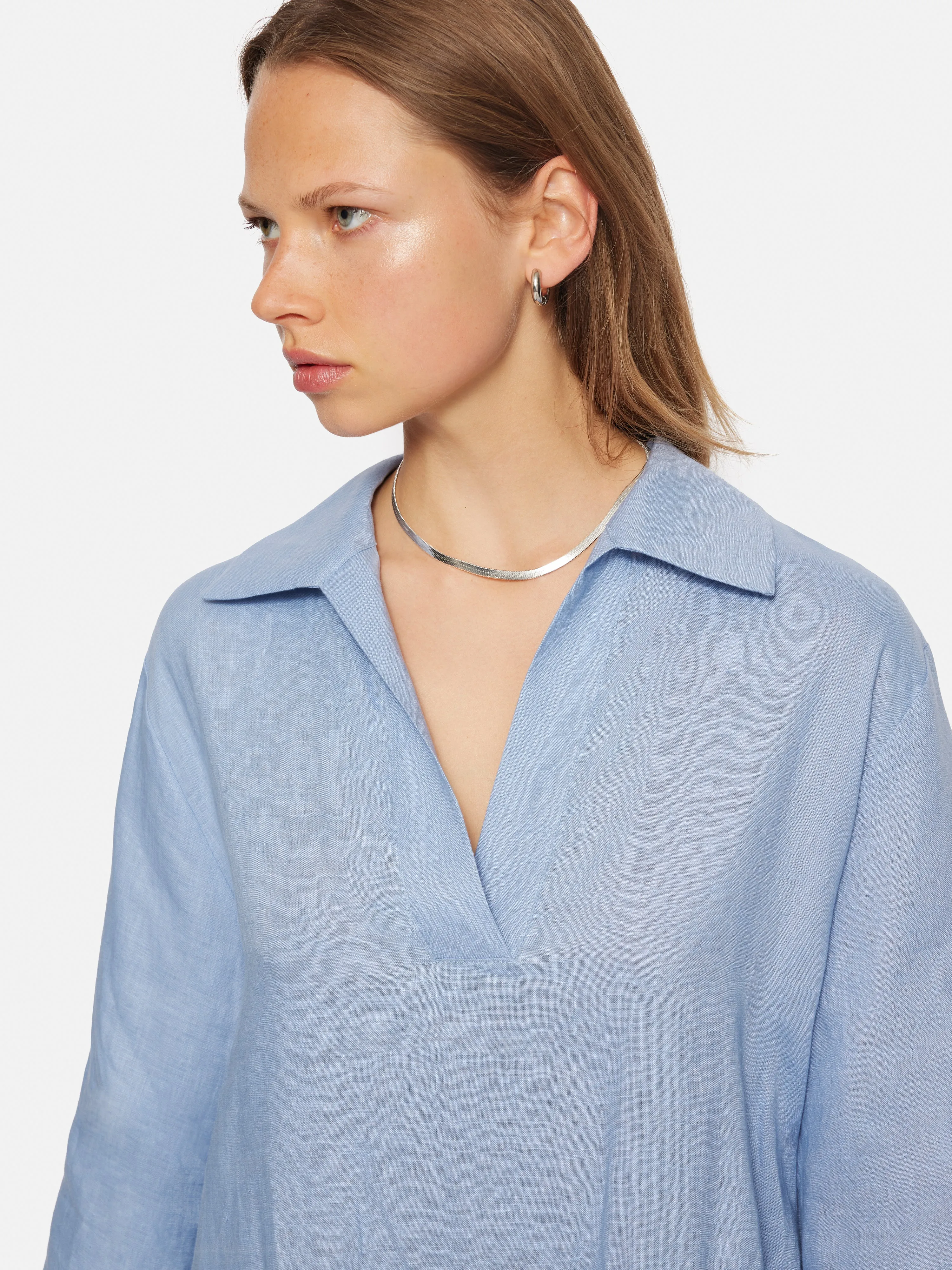 Linen Tunic Shirt Dress | Blue sold by Jigsaw product image thumbnail 3