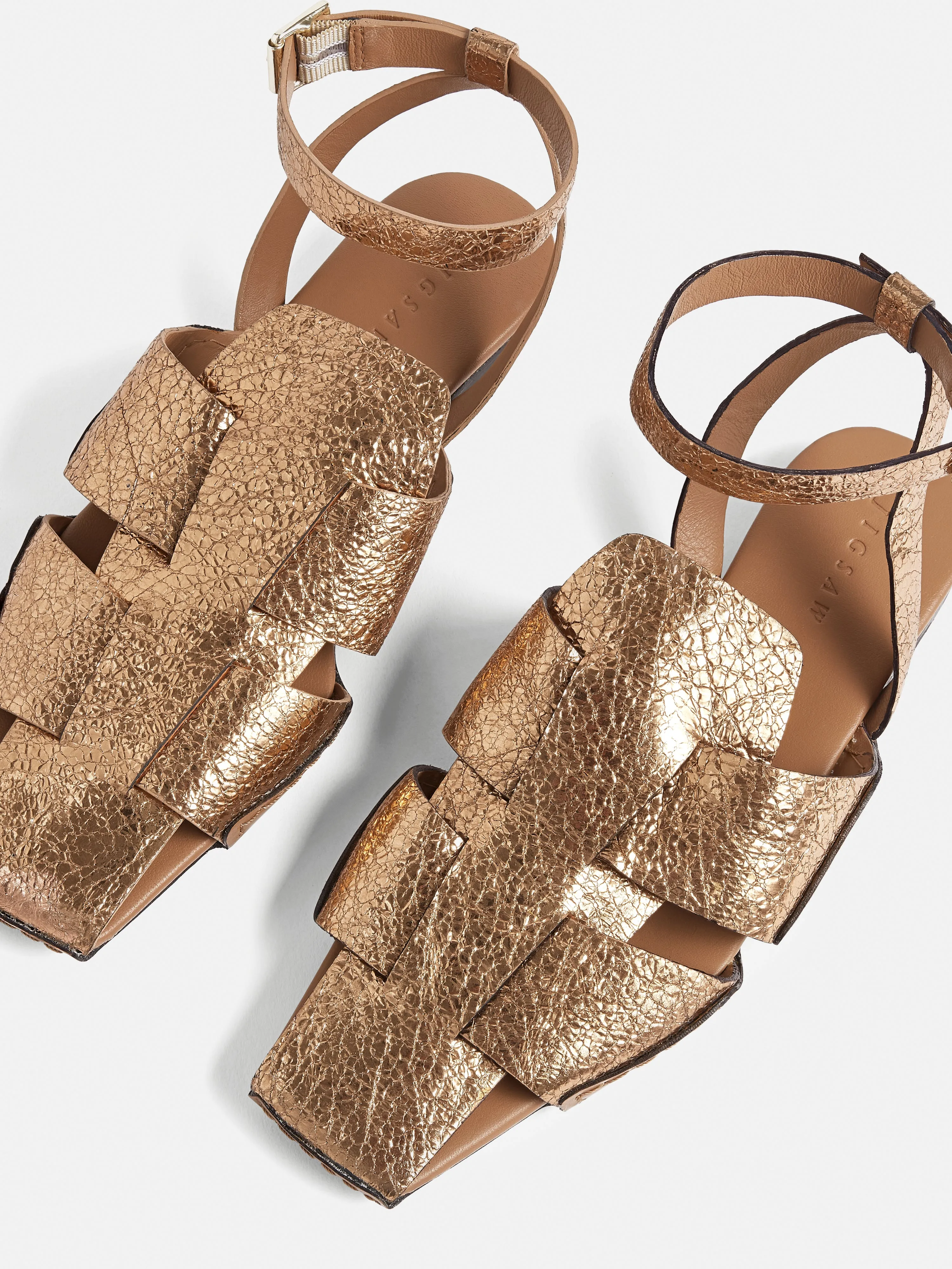 Sutton Leather Woven Sandal | Bronze sold by Jigsaw product image thumbnail 3