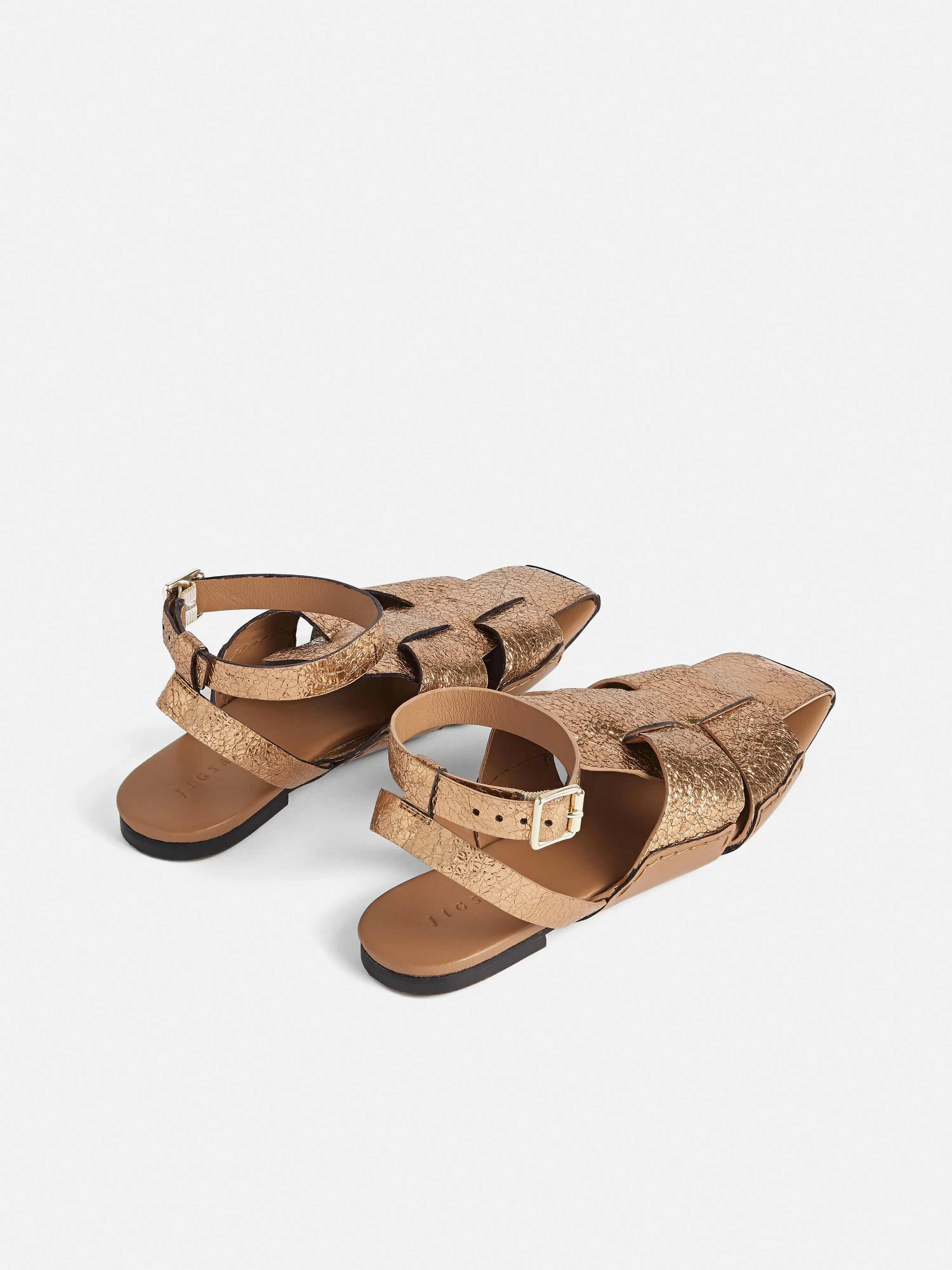 Sutton Leather Woven Sandal | Bronze sold by Jigsaw product image thumbnail 4