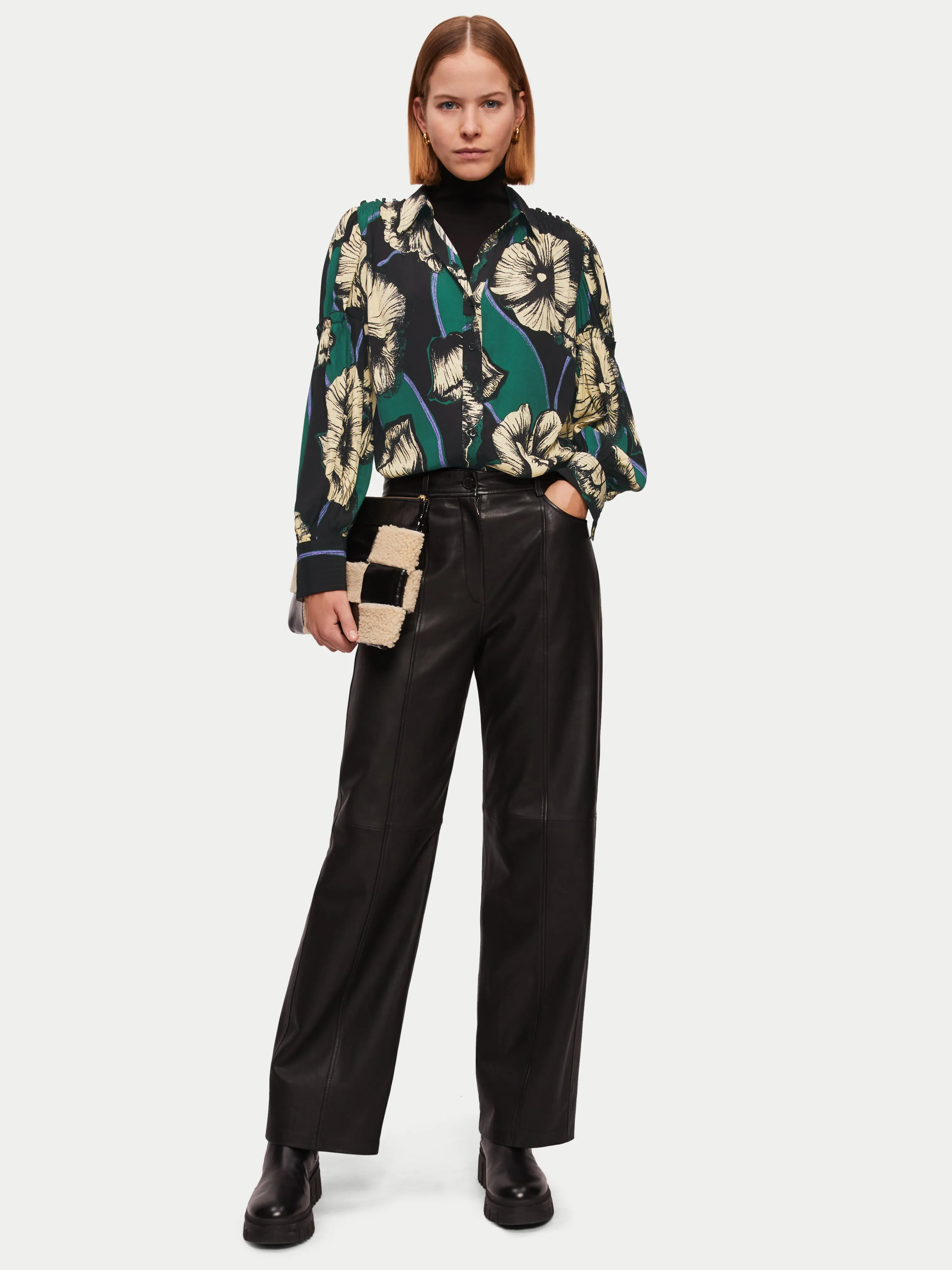 Charcoal Poppy Shirt | Green sold by Jigsaw product image thumbnail 3