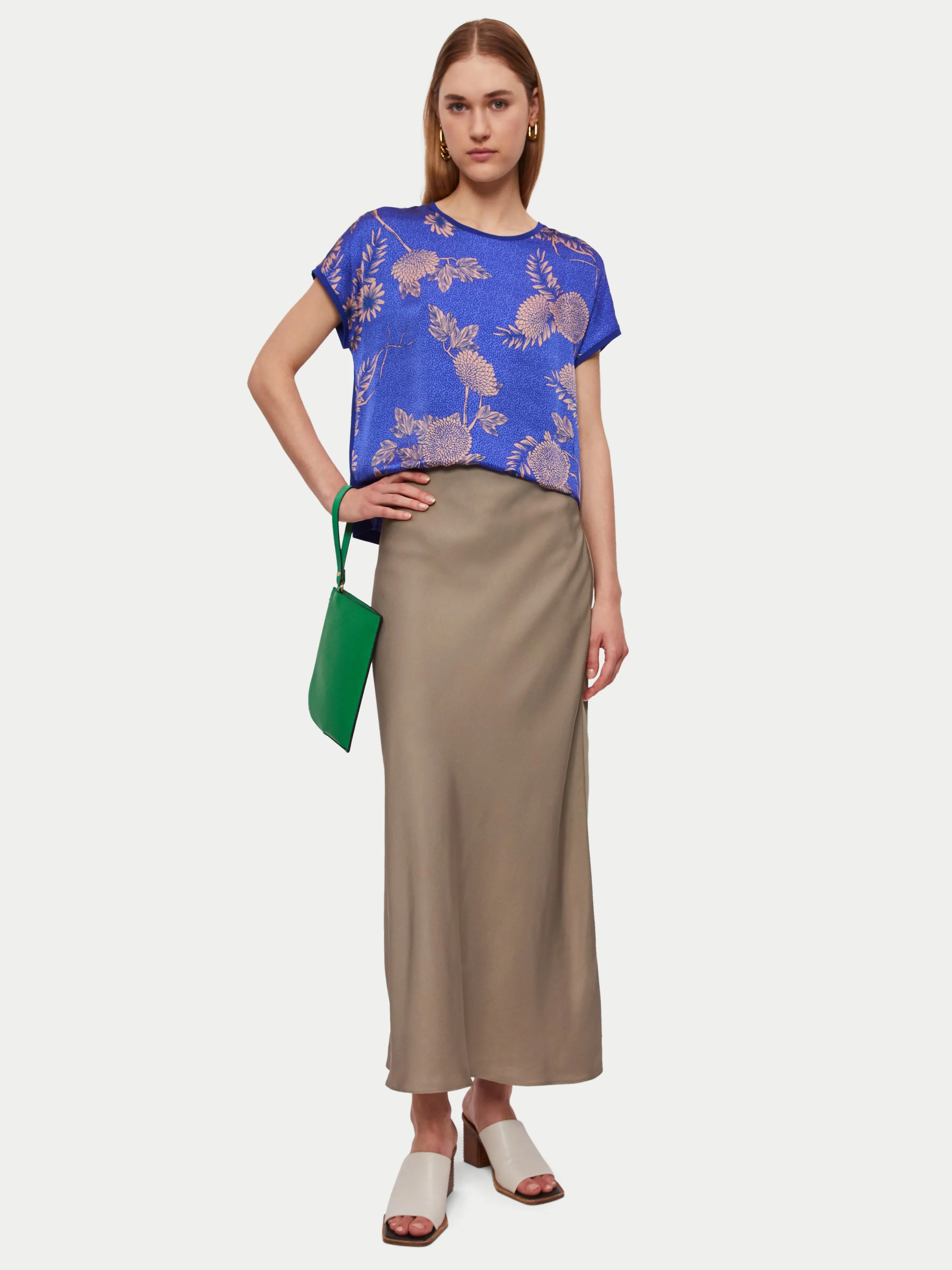 Dahlia Floral Silk Front Tee | Purple sold by Jigsaw product image thumbnail 2