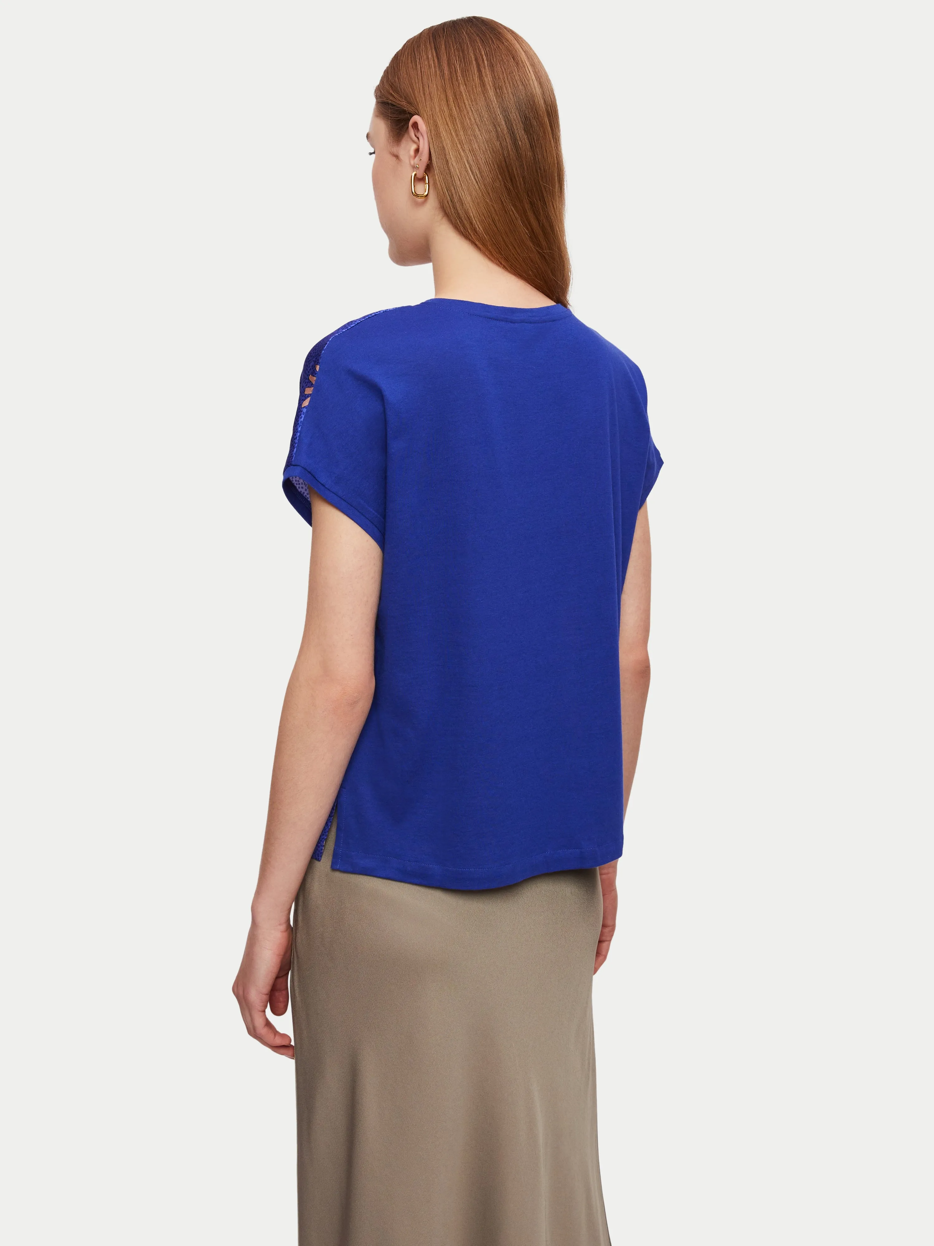 Dahlia Floral Silk Front Tee | Purple sold by Jigsaw product image thumbnail 5