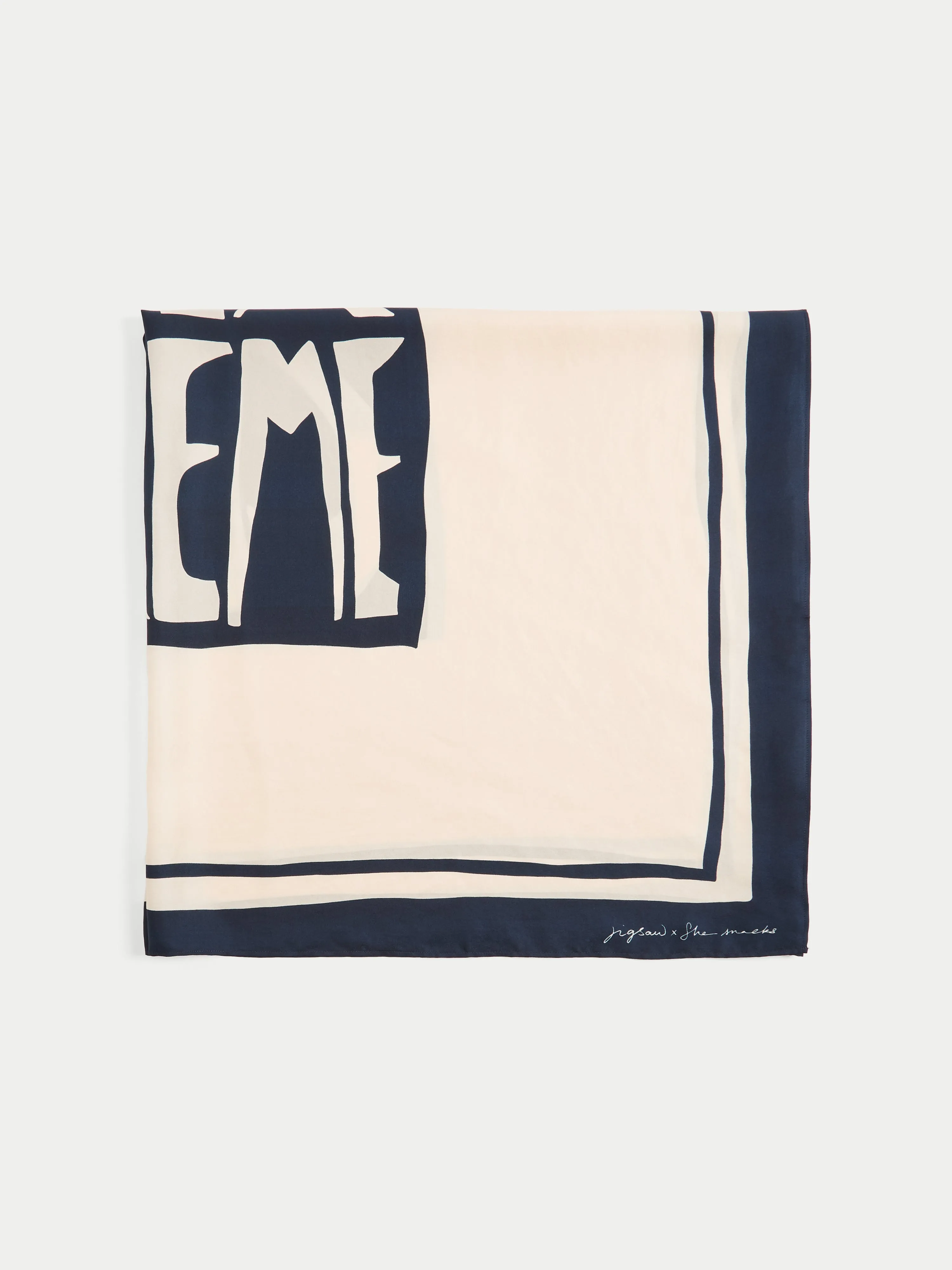 Creme De La Creme Silk Scarf | Cream sold by Jigsaw product image thumbnail 3
