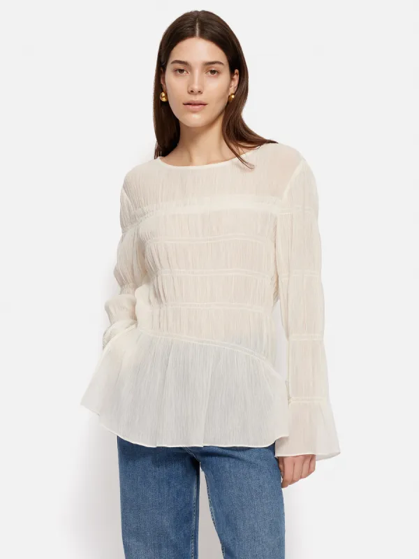 Gauze Viscose Ruched Top | Ivory sold by Jigsaw