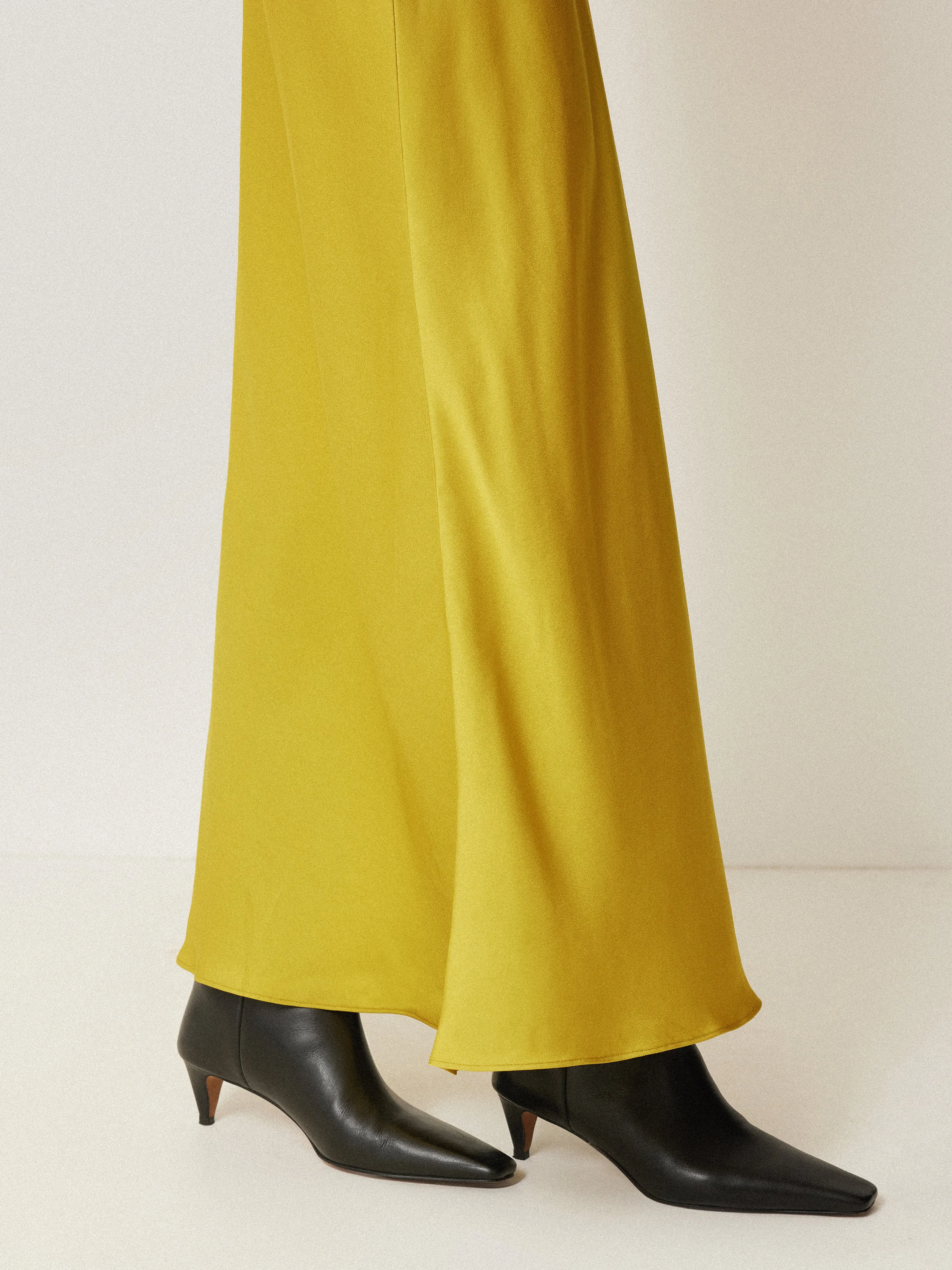 Satin Bias Maxi Skirt | Yellow sold by Jigsaw product image thumbnail 4