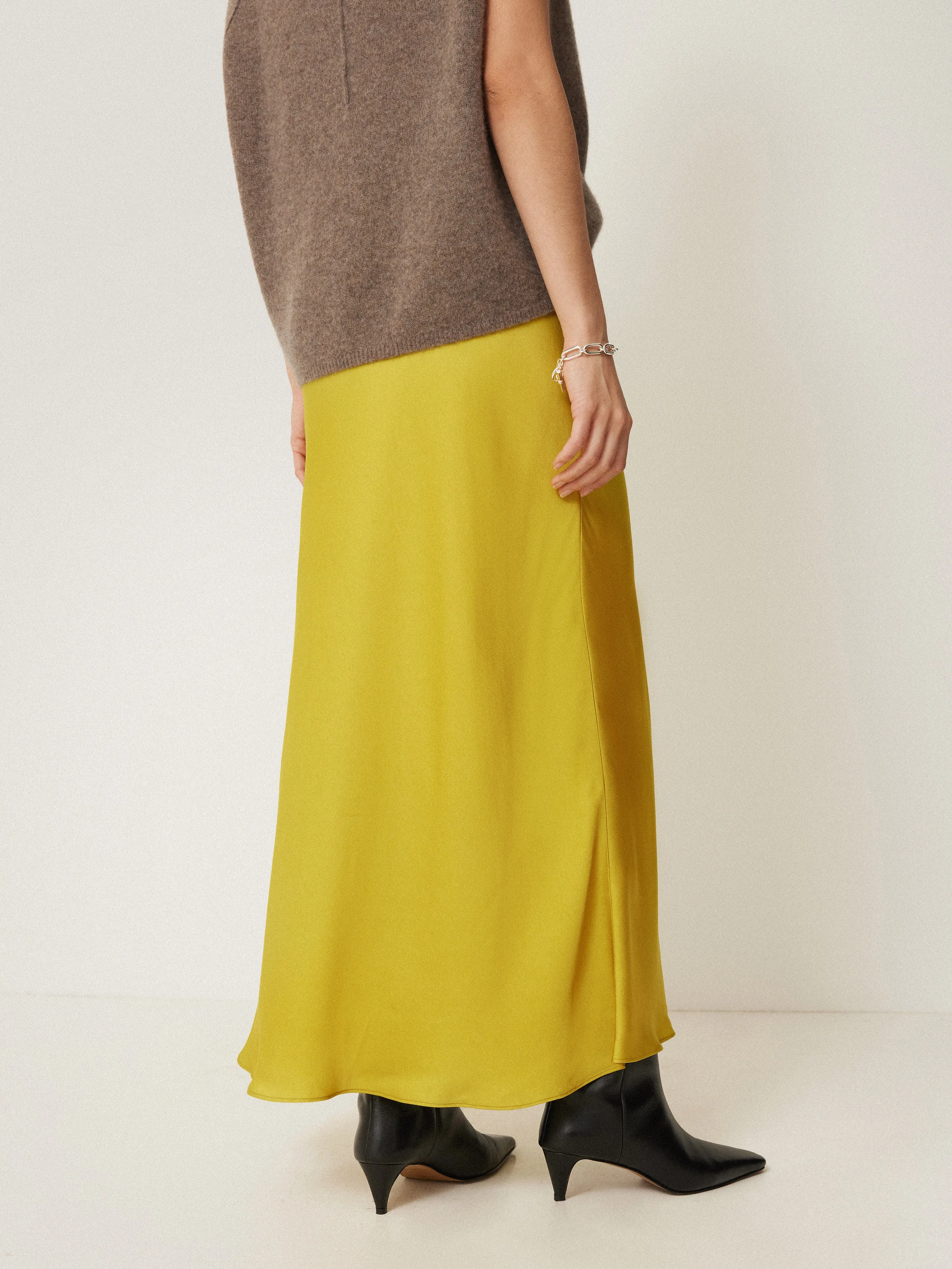 Satin Bias Maxi Skirt | Yellow sold by Jigsaw product image thumbnail 5