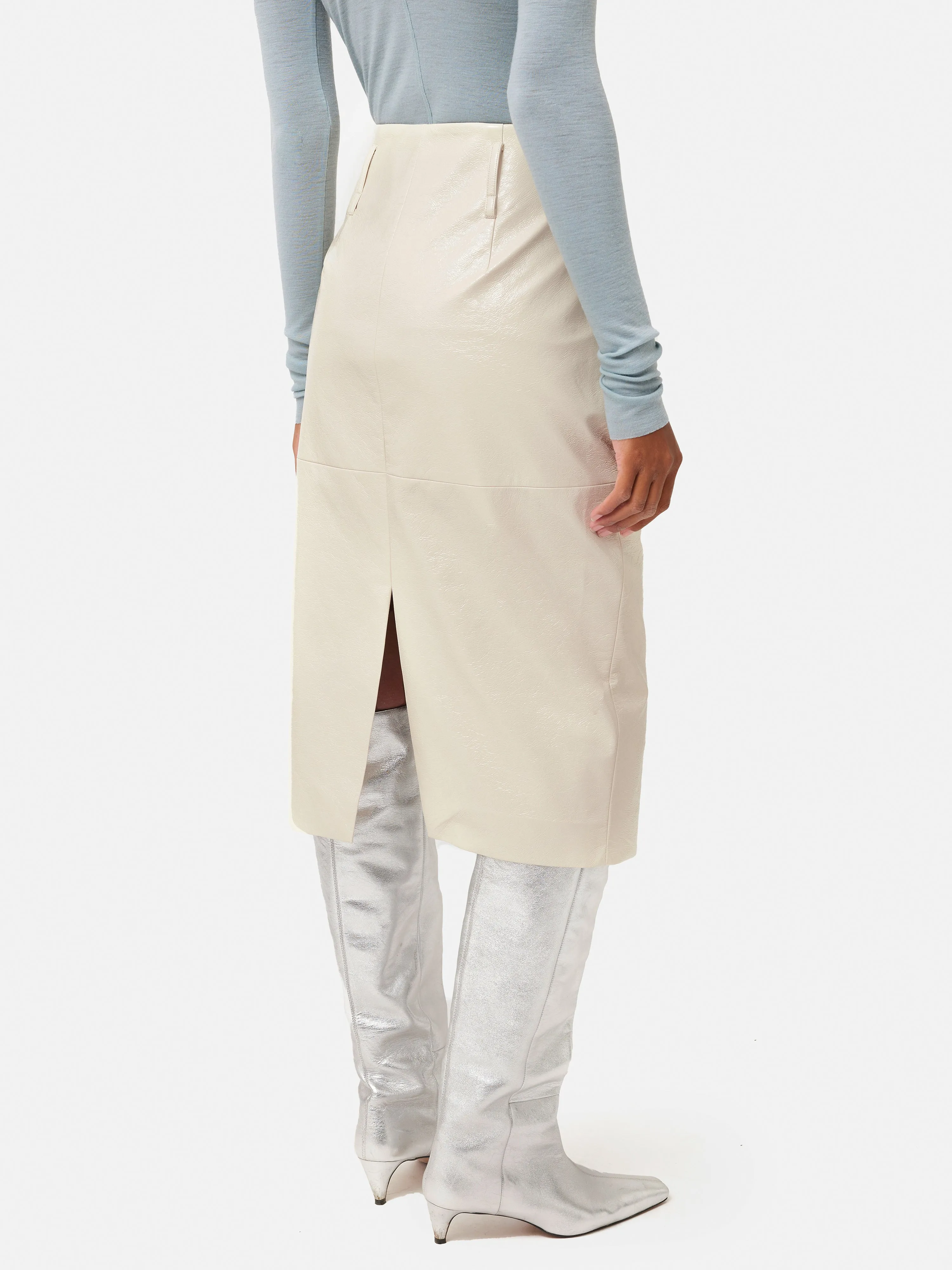 Patent Pencil Skirt | Cream sold by Jigsaw product image thumbnail 5