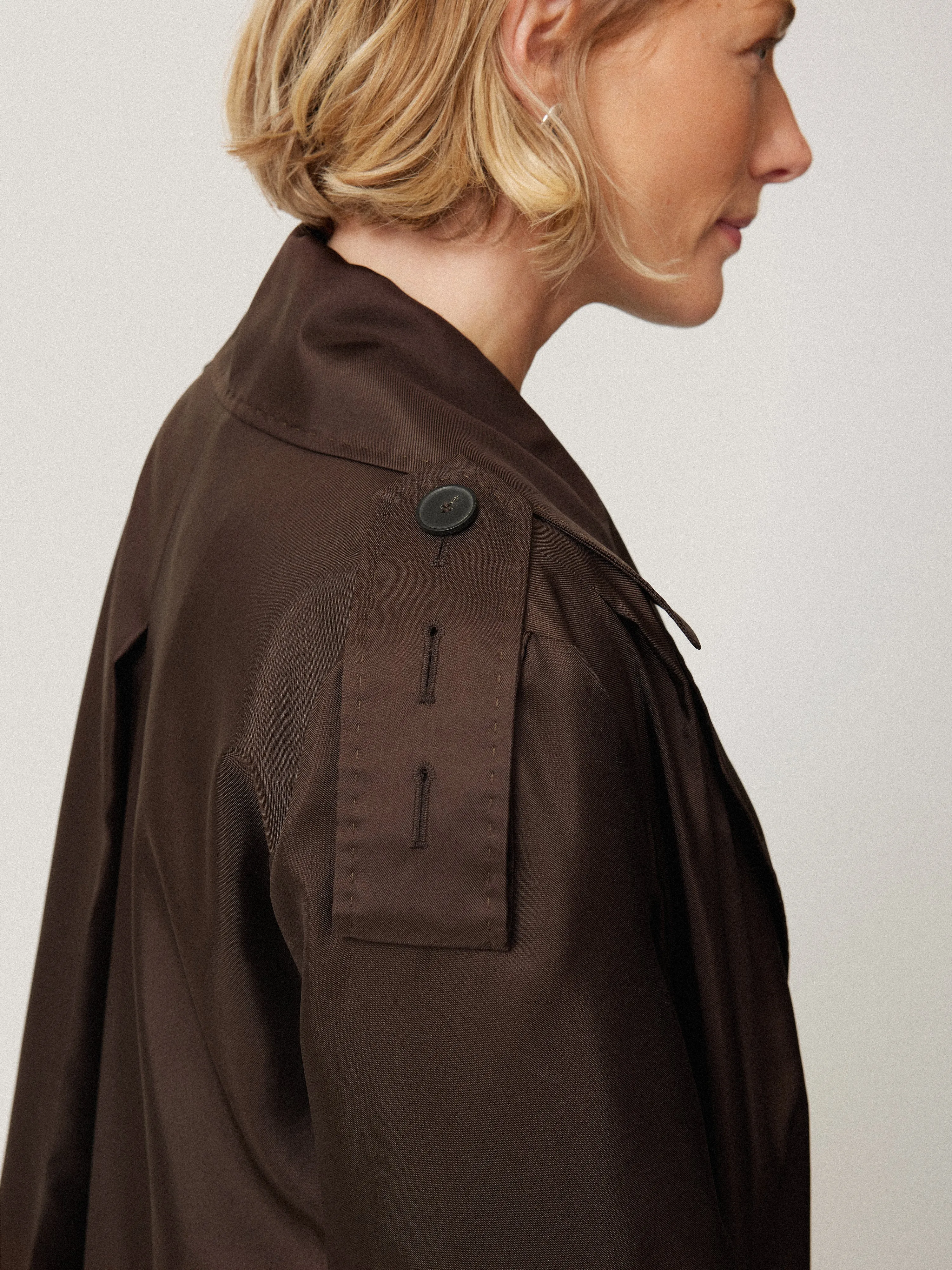 Pure Silk Trench Coat | Chocolate sold by Jigsaw product image thumbnail 3