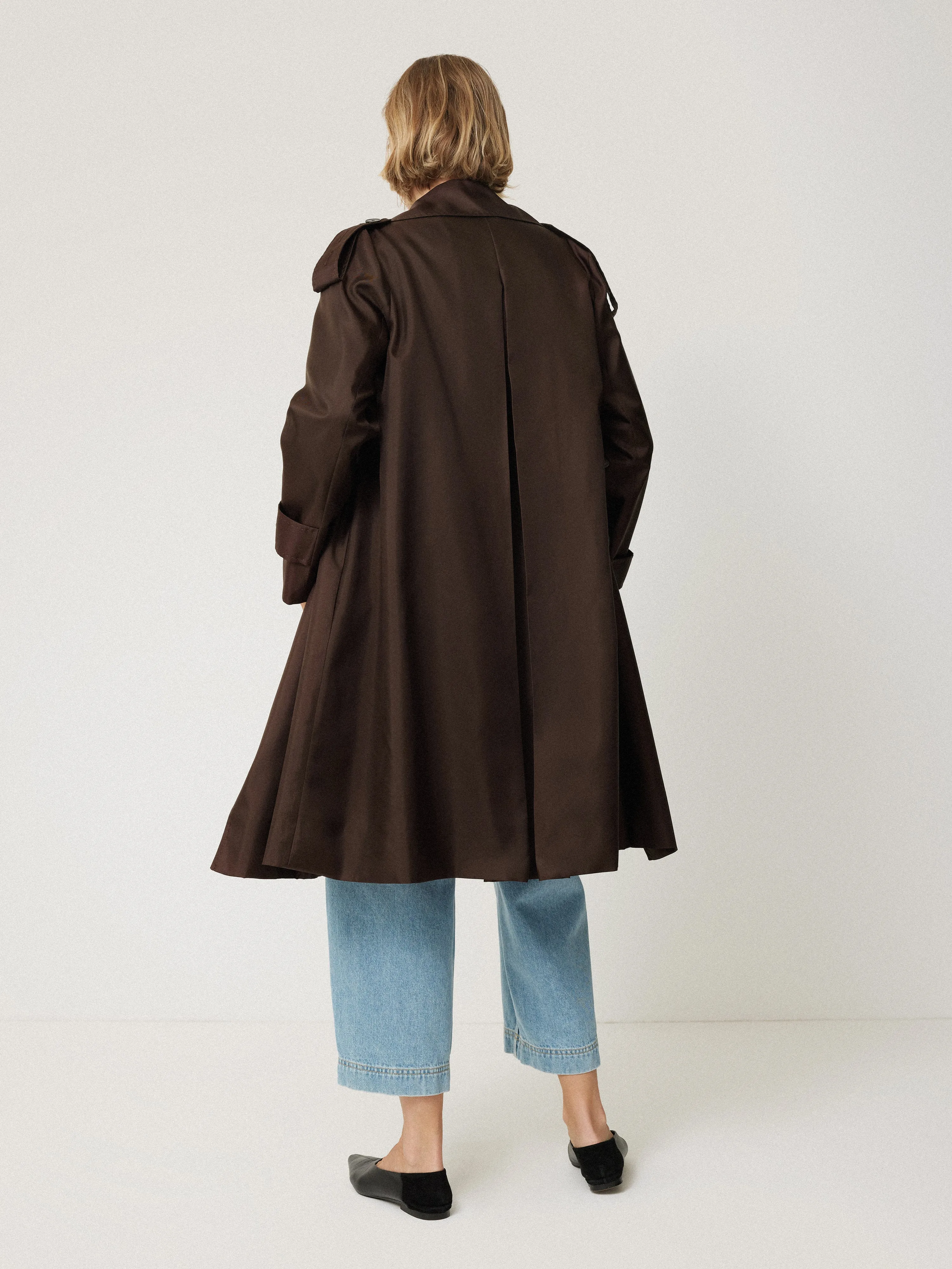 Pure Silk Trench Coat | Chocolate sold by Jigsaw product image thumbnail 5