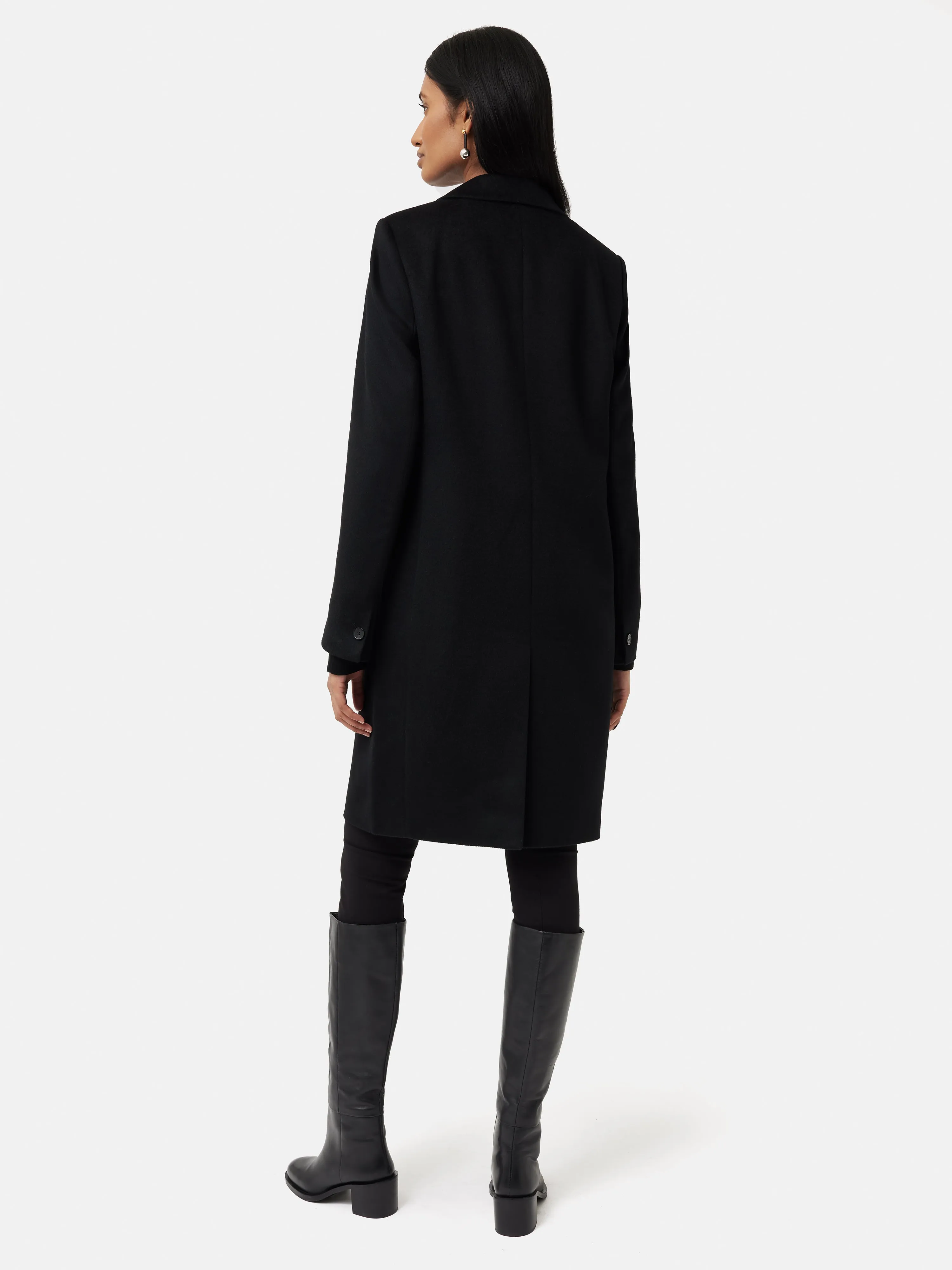 Relaxed Wool City Coat | Black sold by Jigsaw product image thumbnail 4