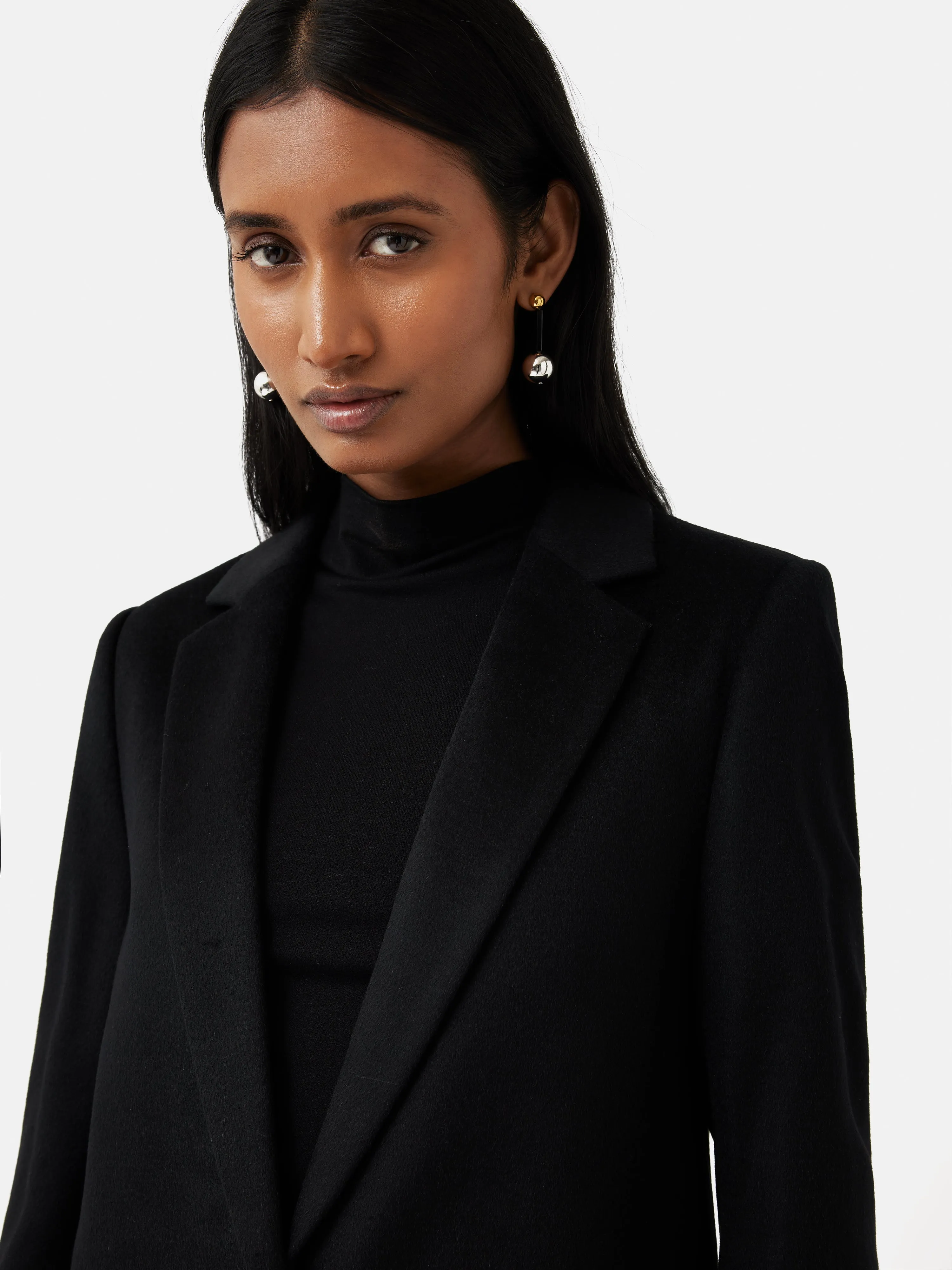 Relaxed Wool City Coat | Black sold by Jigsaw product image thumbnail 2