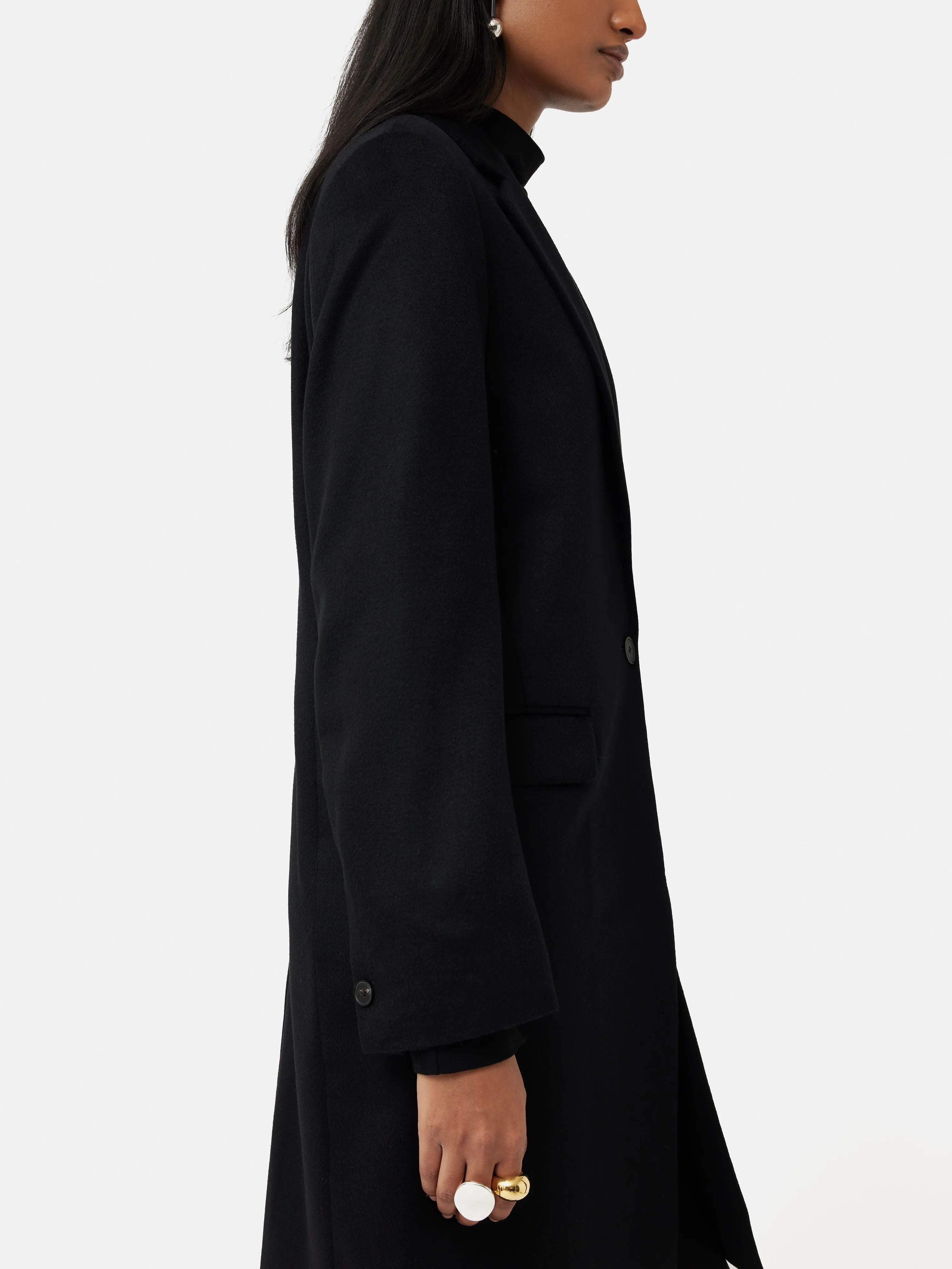 Relaxed Wool City Coat | Black sold by Jigsaw product image thumbnail 5