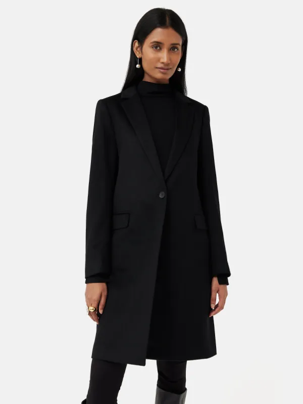 Relaxed Wool City Coat | Black sold by Jigsaw