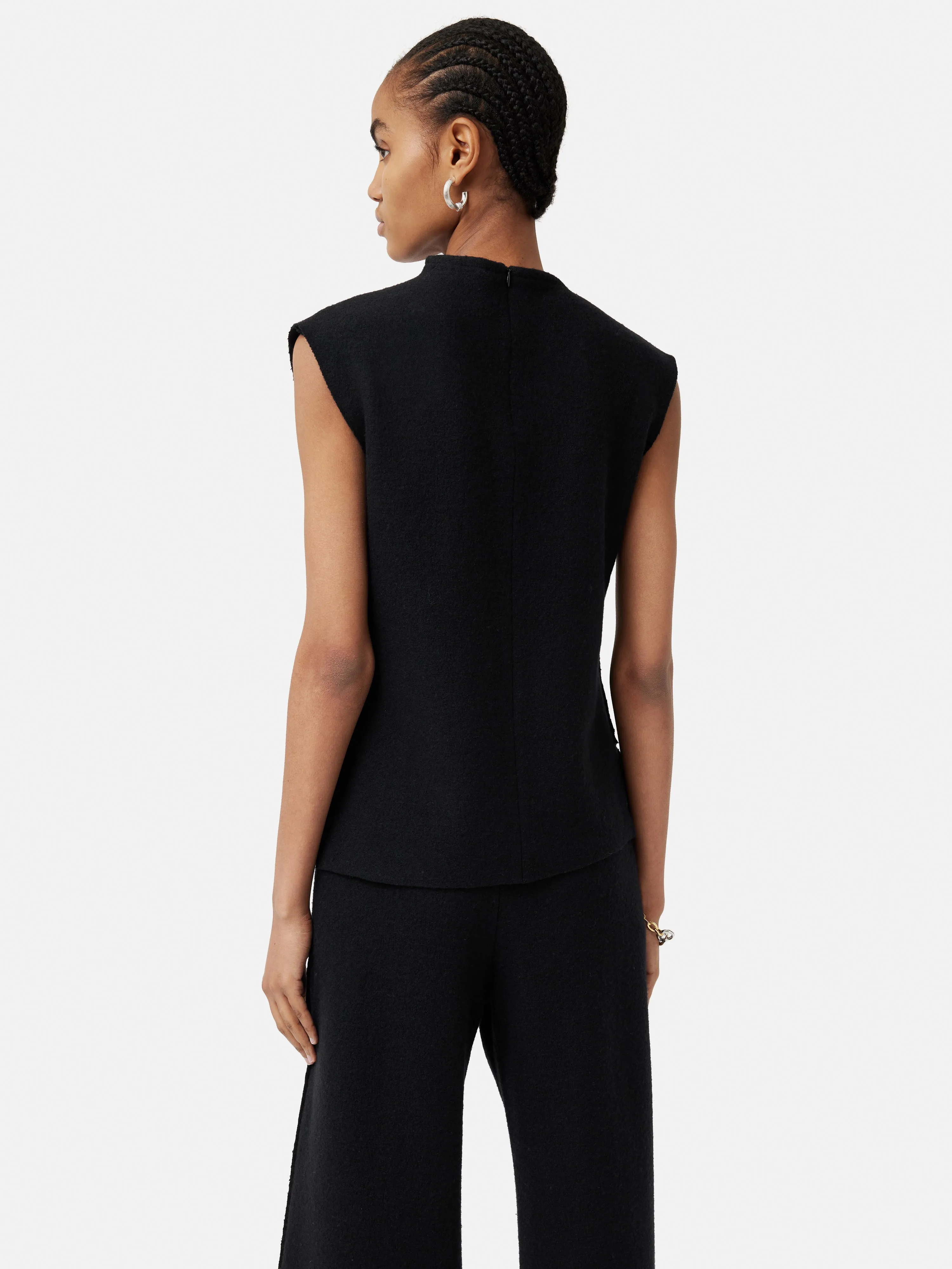 Boiled Wool Blend Tank Top | Black sold by Jigsaw product image thumbnail 5