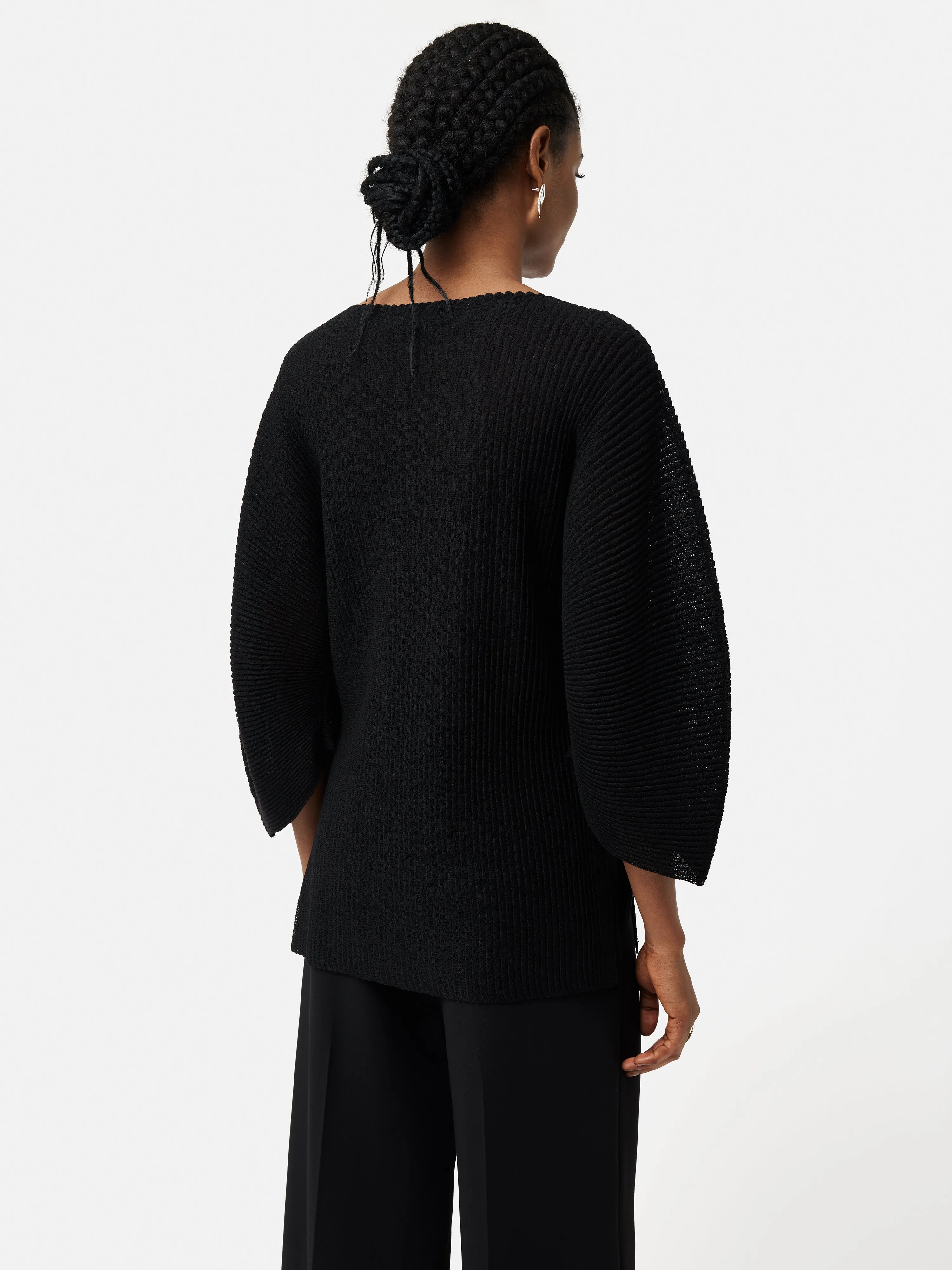 Circular Sleeve Knitted Top | Black sold by Jigsaw product image thumbnail 5