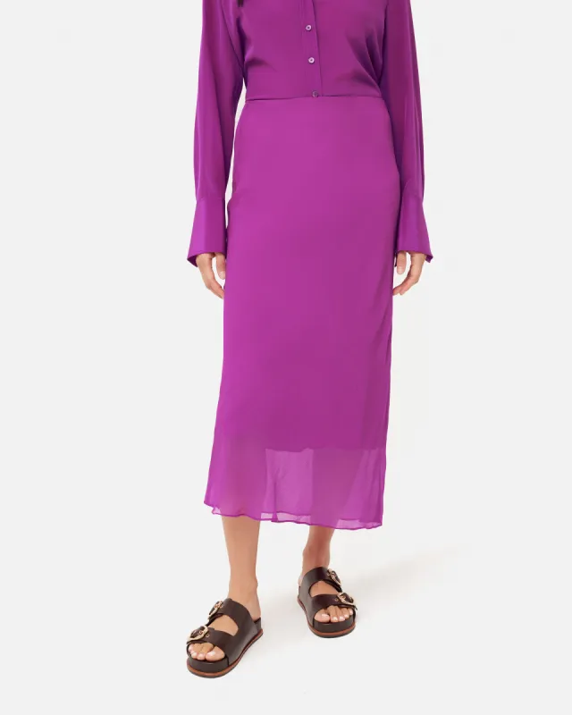 Crinkle Bias Maxi Skirt | Purple Orchid sold by Jigsaw