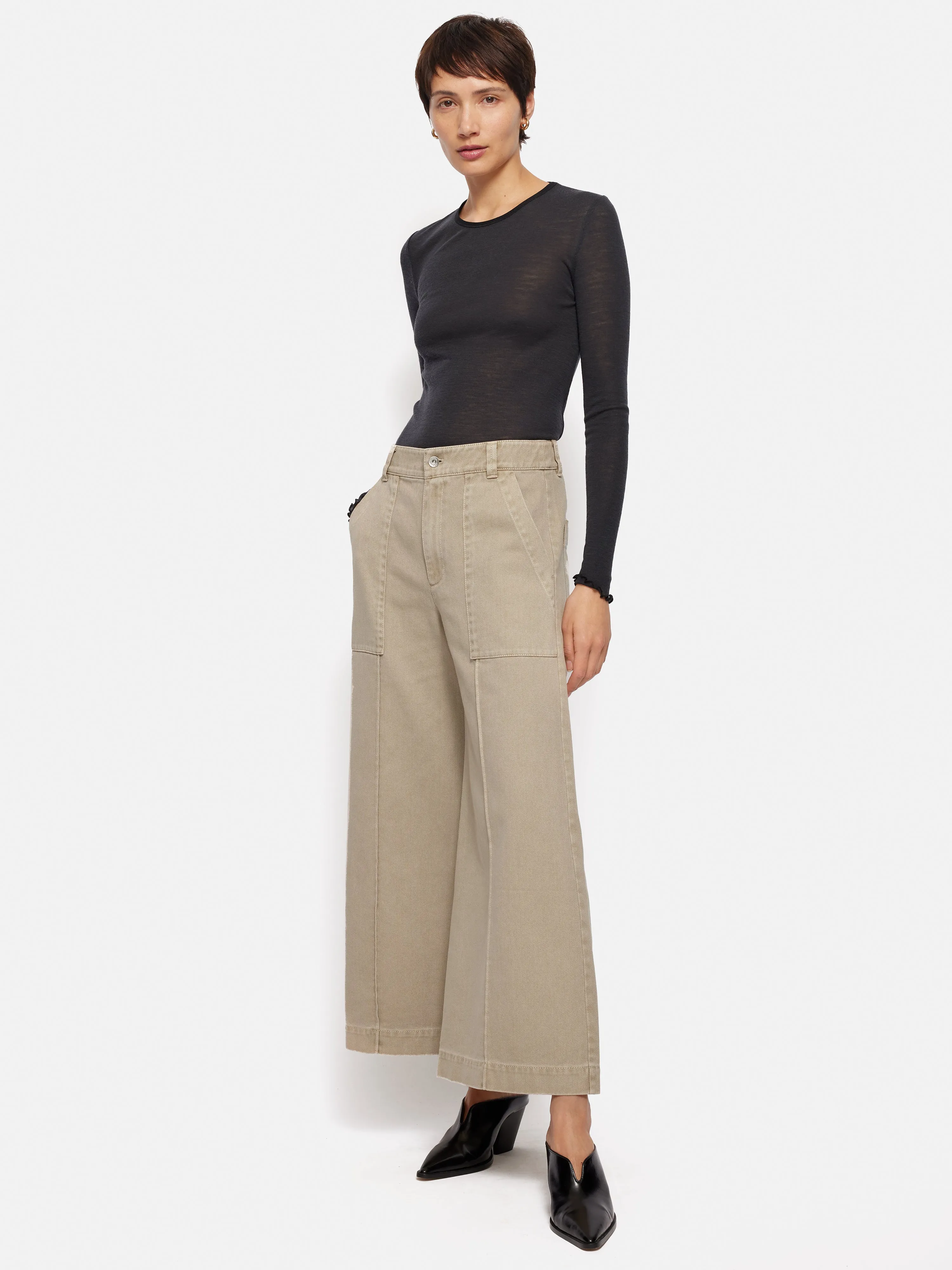 Denim Sailor Trouser | Brown sold by Jigsaw product image thumbnail 3