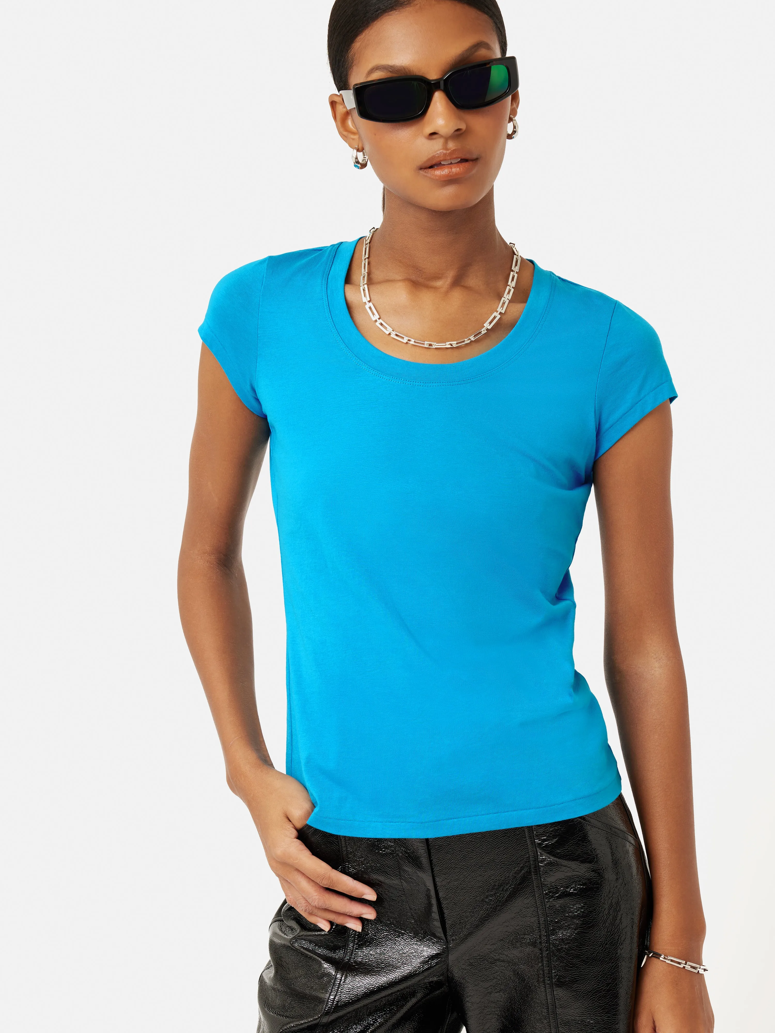 Supima Cotton Short Sleeve Tee | Turquoise Sea sold by Jigsaw product image thumbnail 4