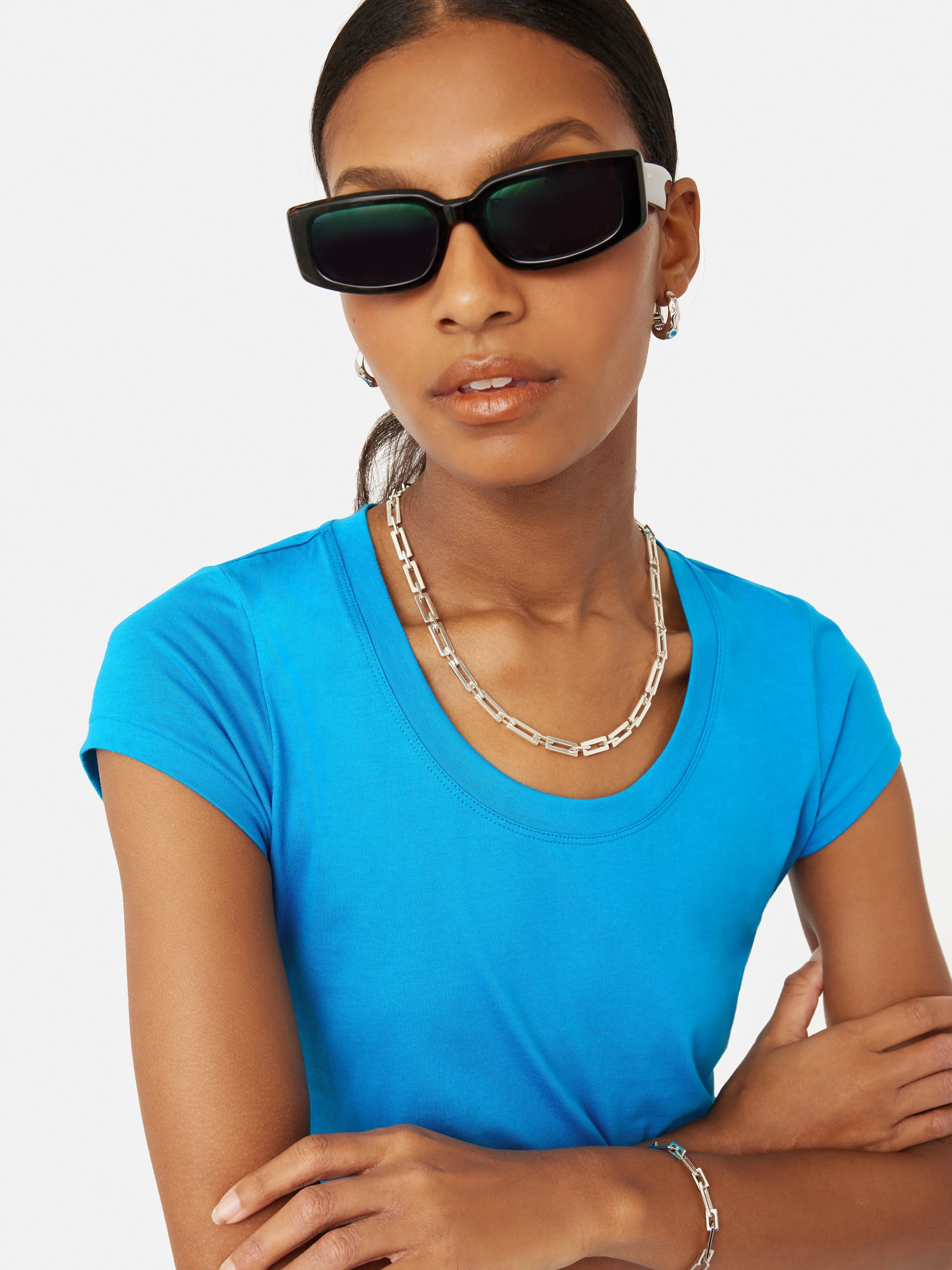 Supima Cotton Short Sleeve Tee | Turquoise Sea sold by Jigsaw product image thumbnail 2